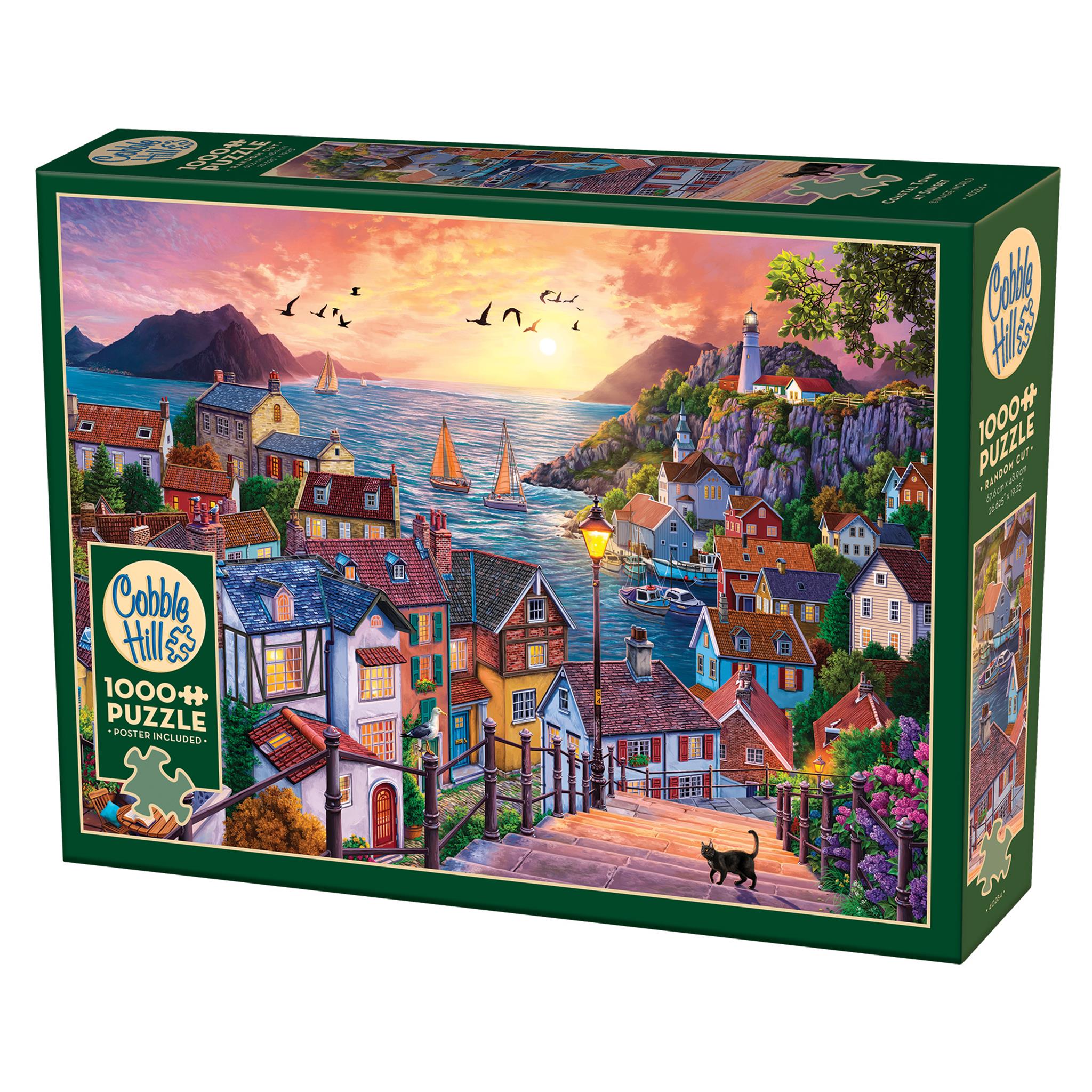 Coastal Town at Sunset 1000 Piece Puzzle - Calendar Club Canada