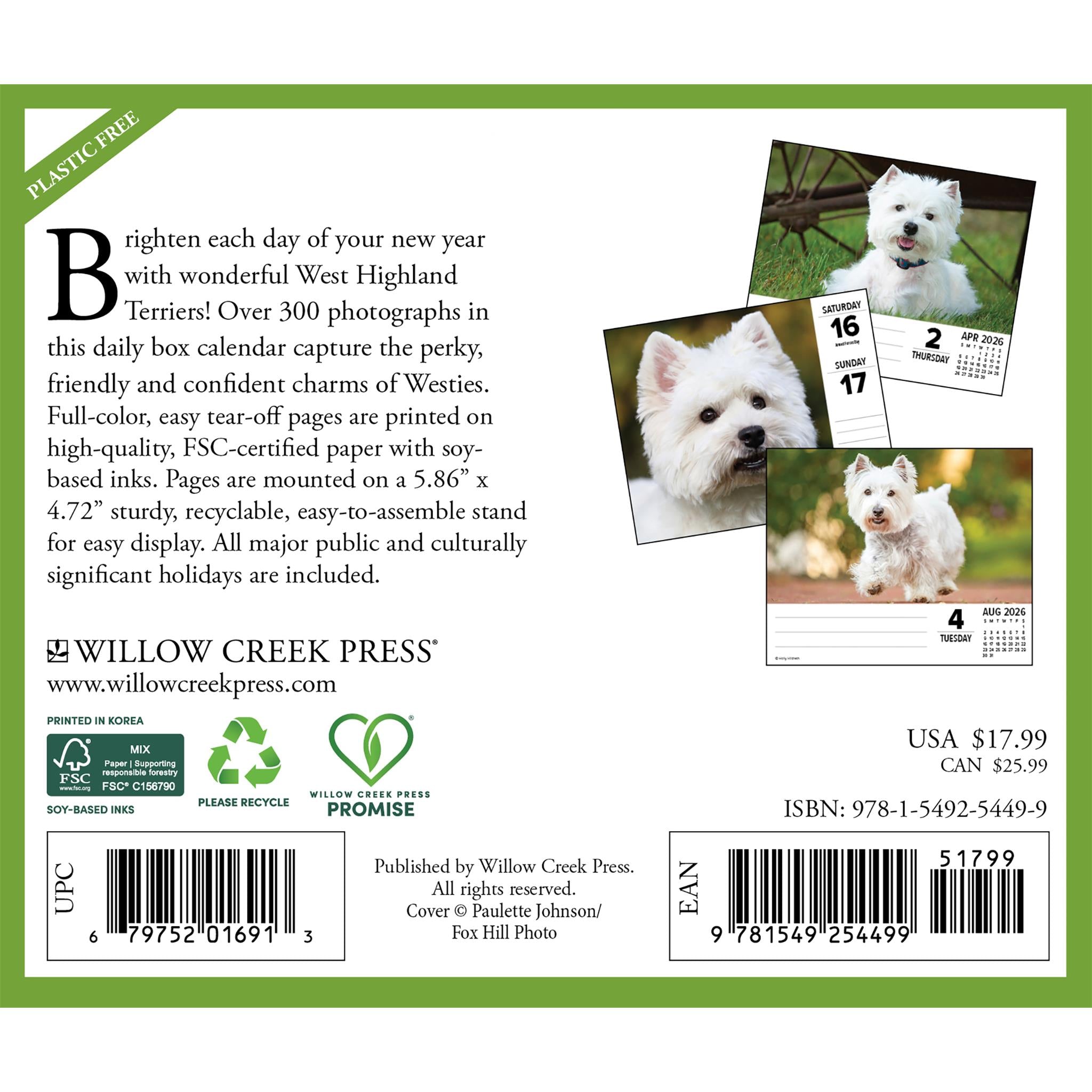 Westies 2026 Just Box Calendar - Online Only