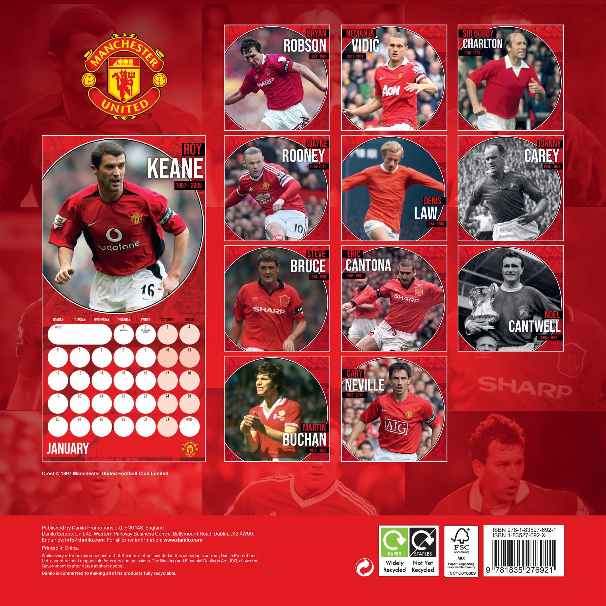 Manchester United 2026 Wall Calendar