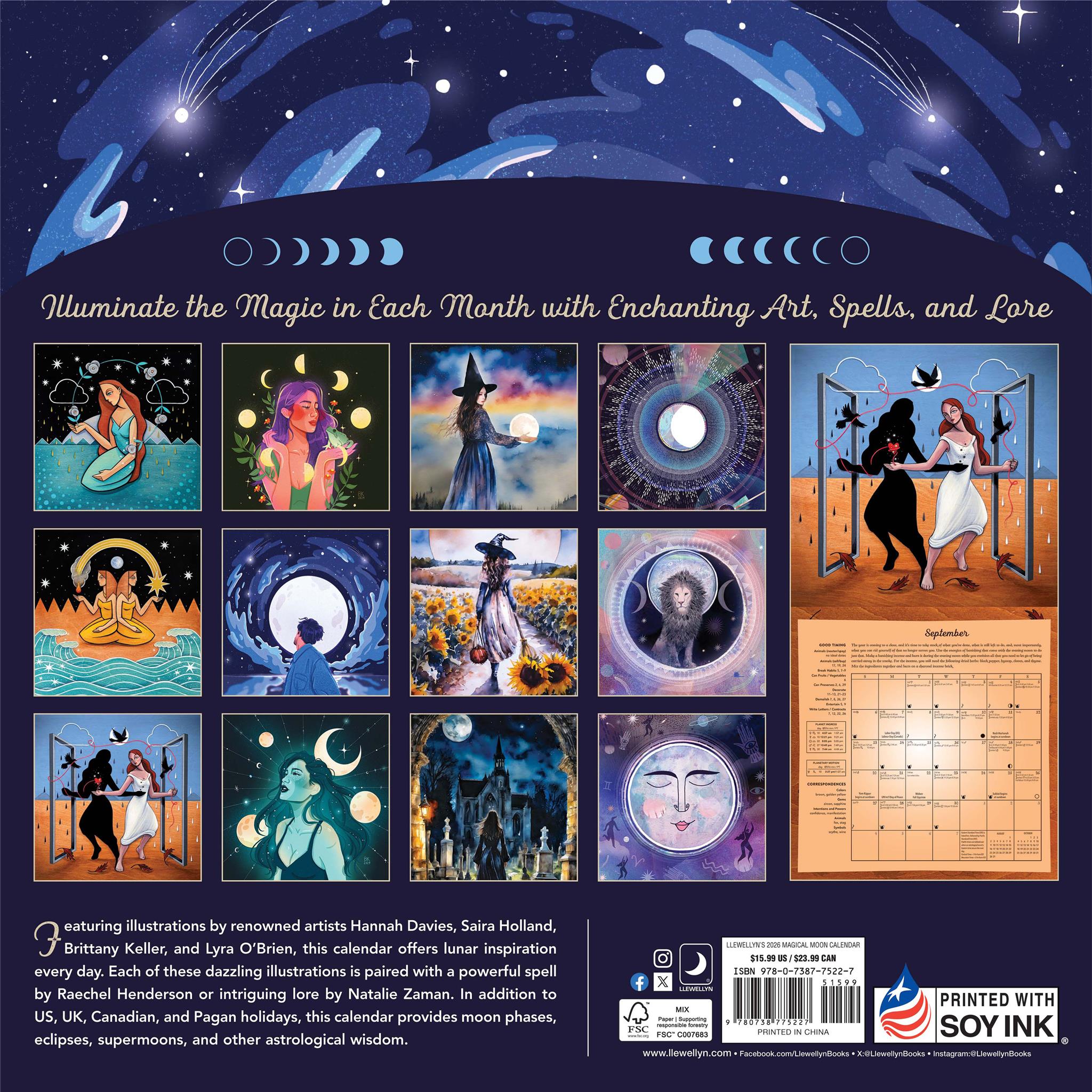 Magical Moon 2026 Wall Calendar