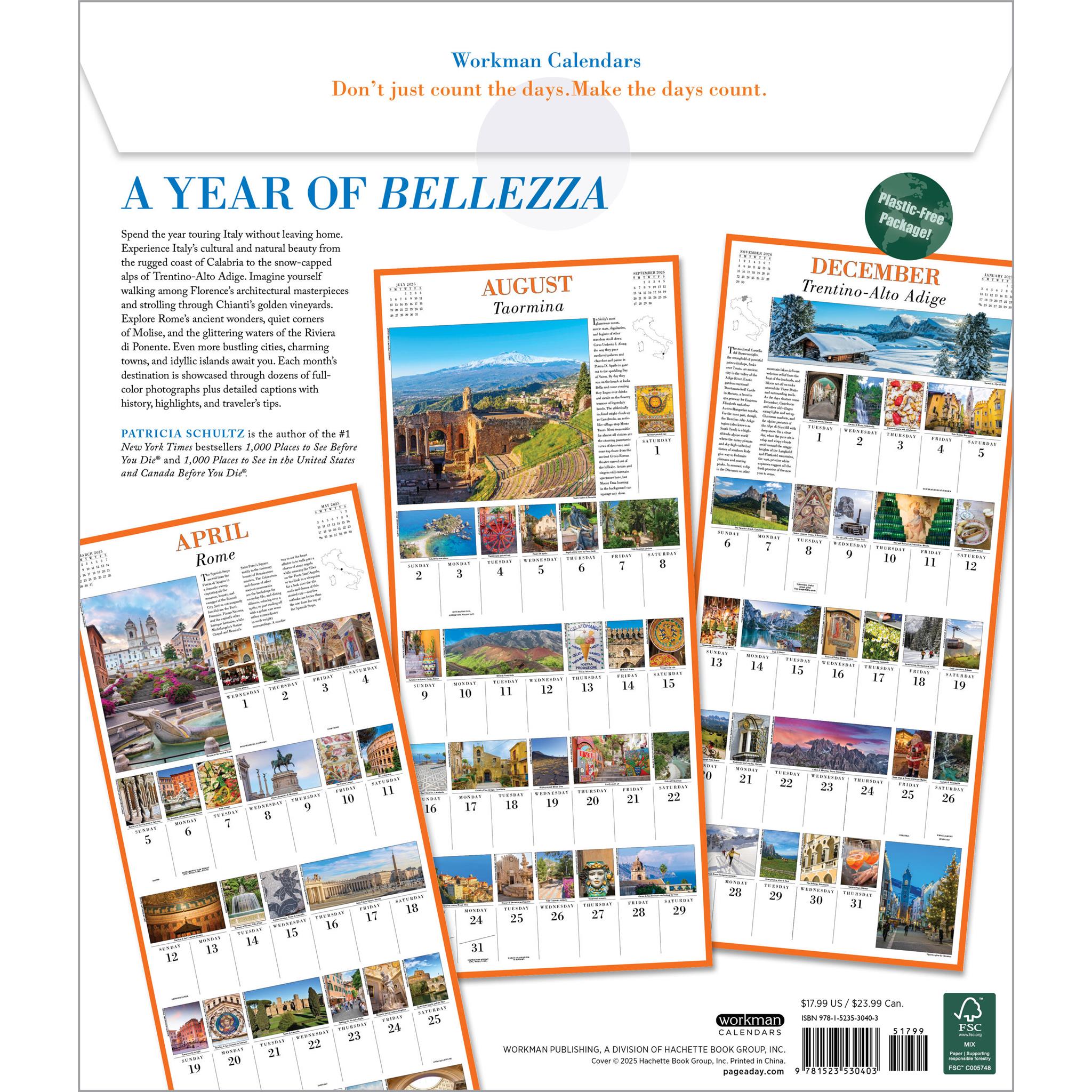 Italy 365 2026 Wall Calendar