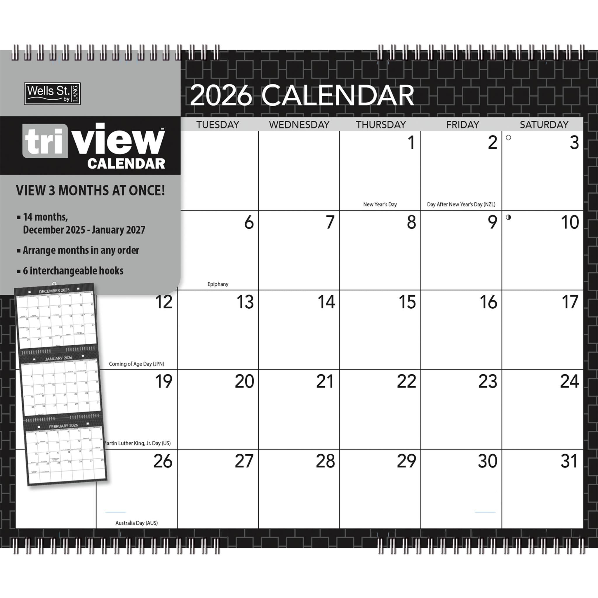 Office Triview 2026 Wall Calendar