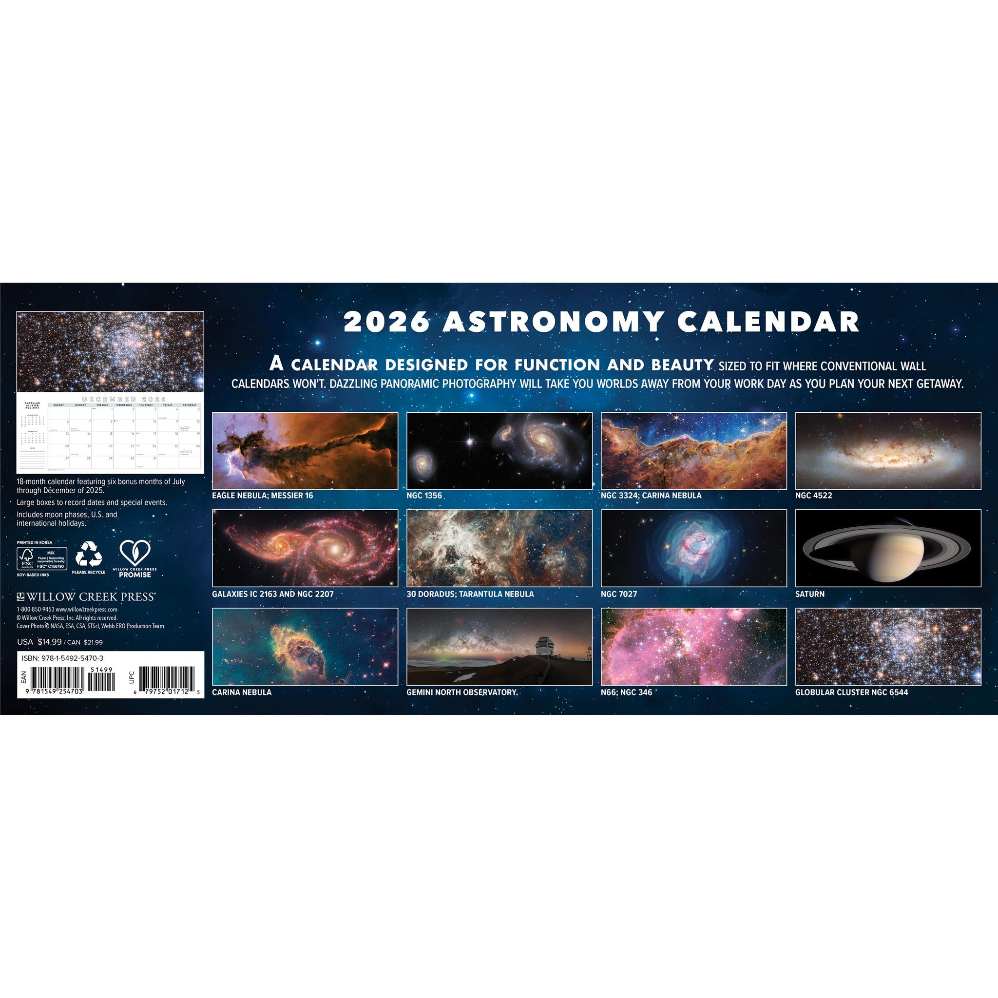 Astronomy Panoramic 2026 Slim Calendar - Online Only