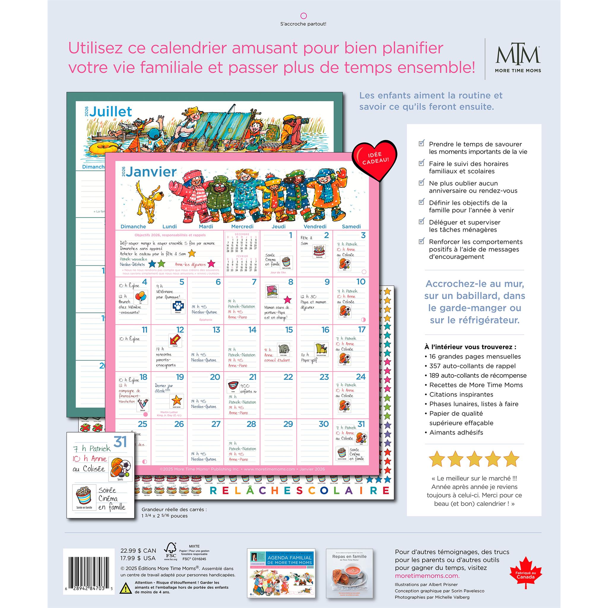 Memo Frigo 2025-2026 Wall Calendar (French)