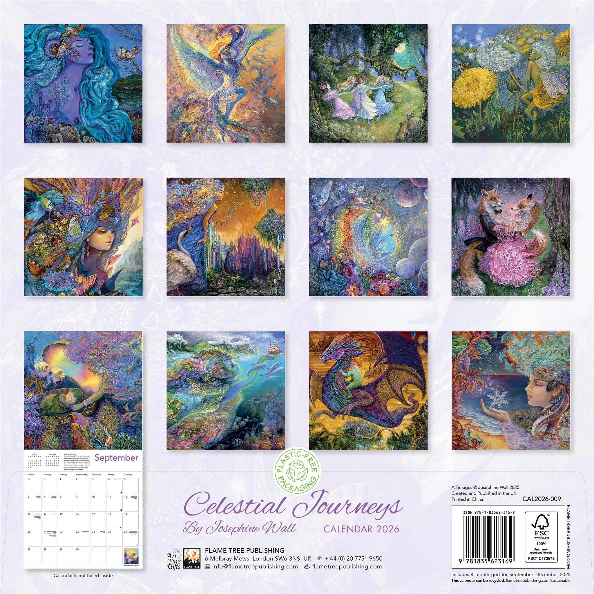 Celestial Journeys By Josephine Wall 2026 Wall Calendar