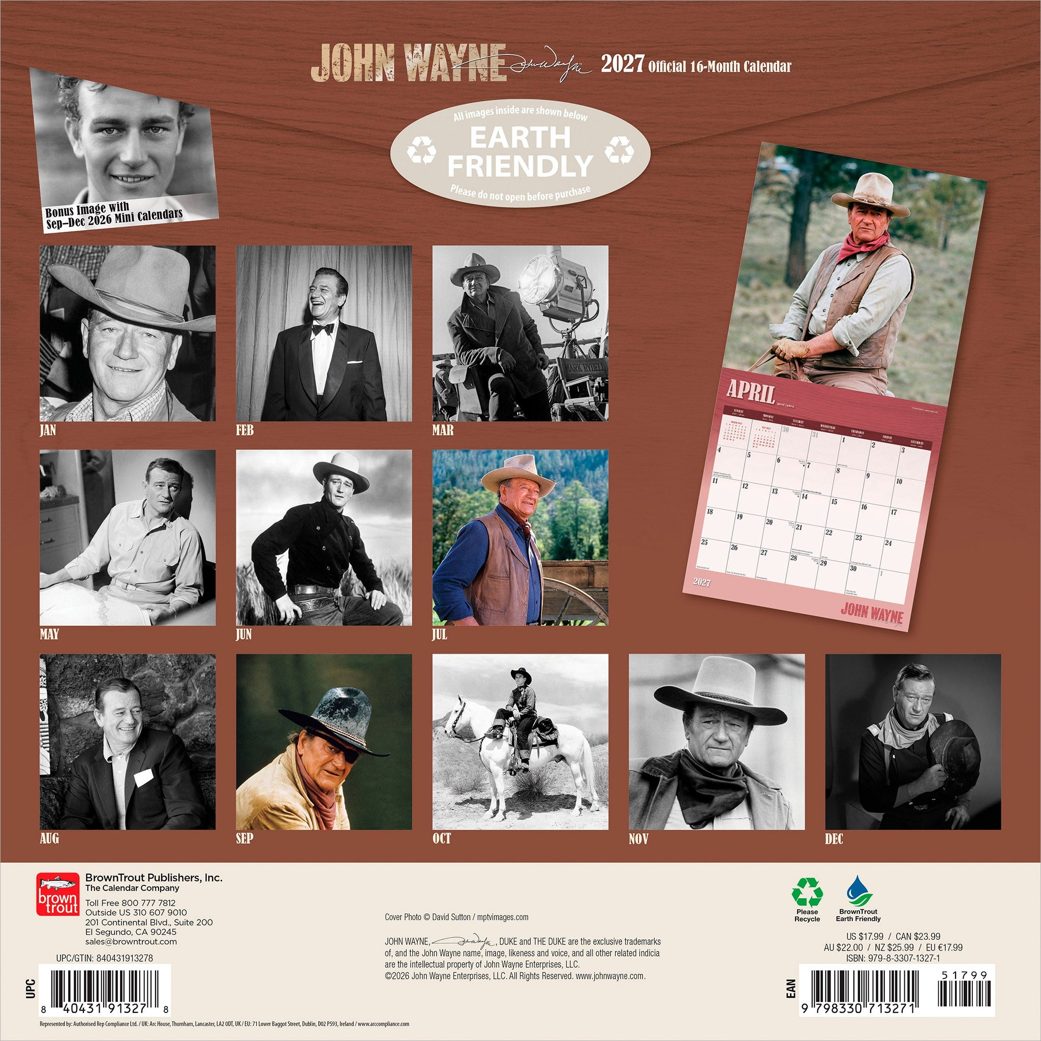 John Wayne 2027 Wall Calendar