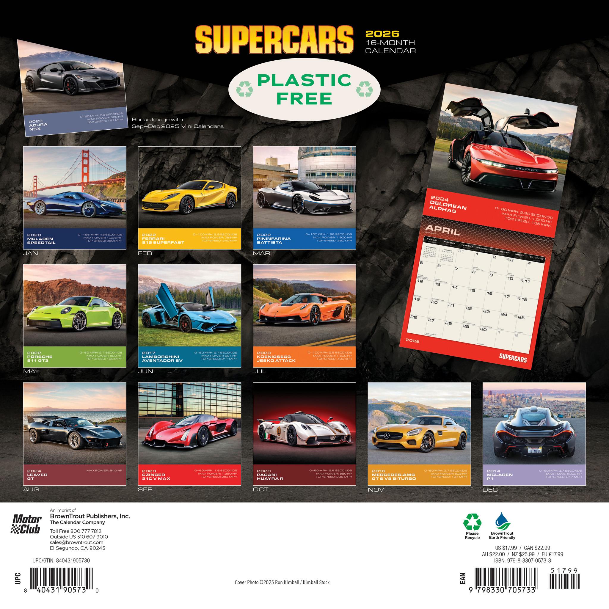 Supercars 2026 Wall Calendar