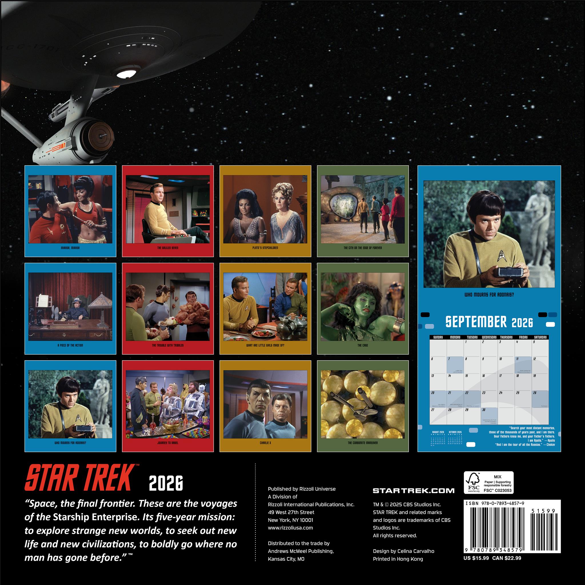 Star Trek Wall 2026 Calendar