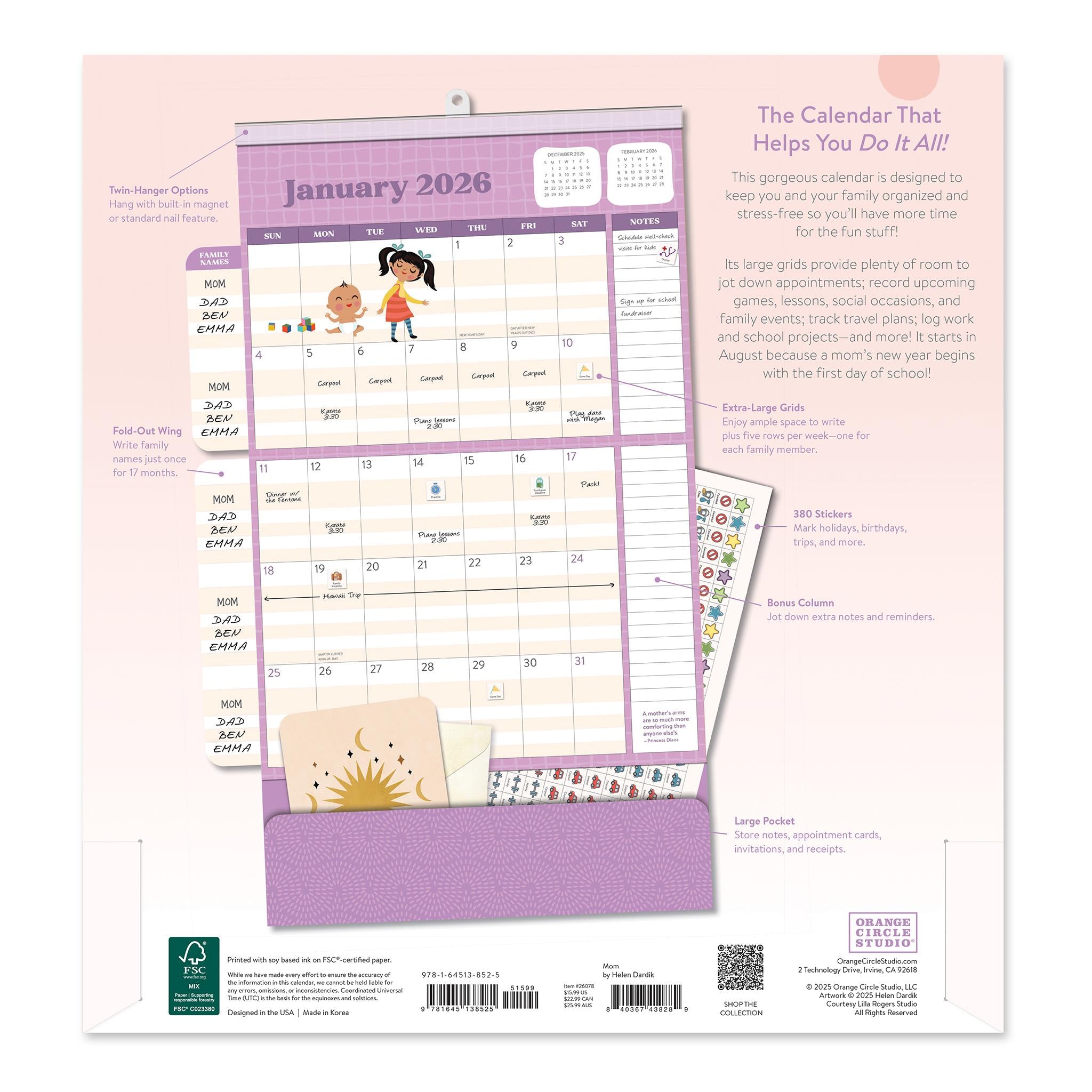 Mom Do It All 2025-2026 Wall Calendar