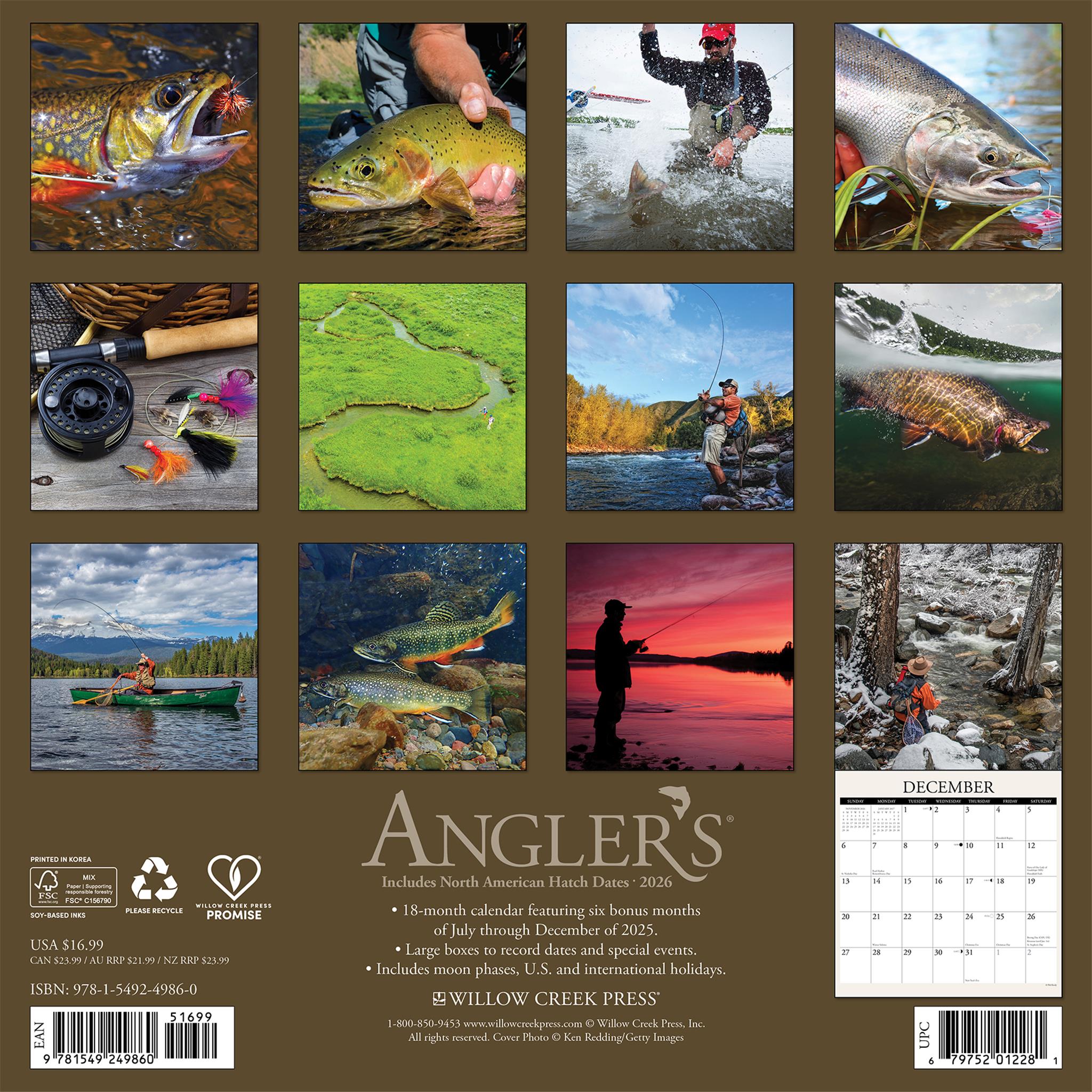 Anglers 2026 Wall Calendar
