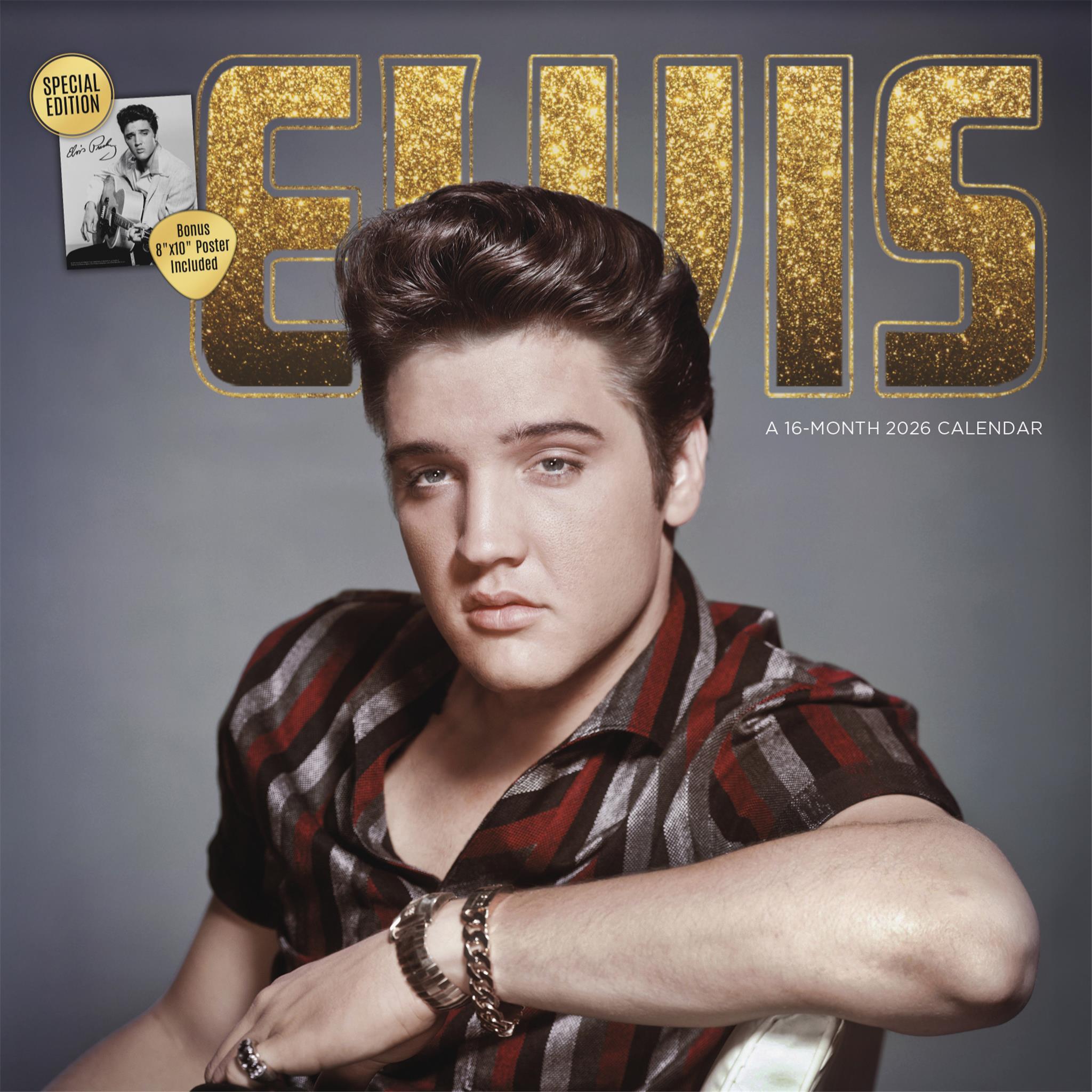 Elvis Presley Exclusive with Print 2026 Deluxe Wall Calendar