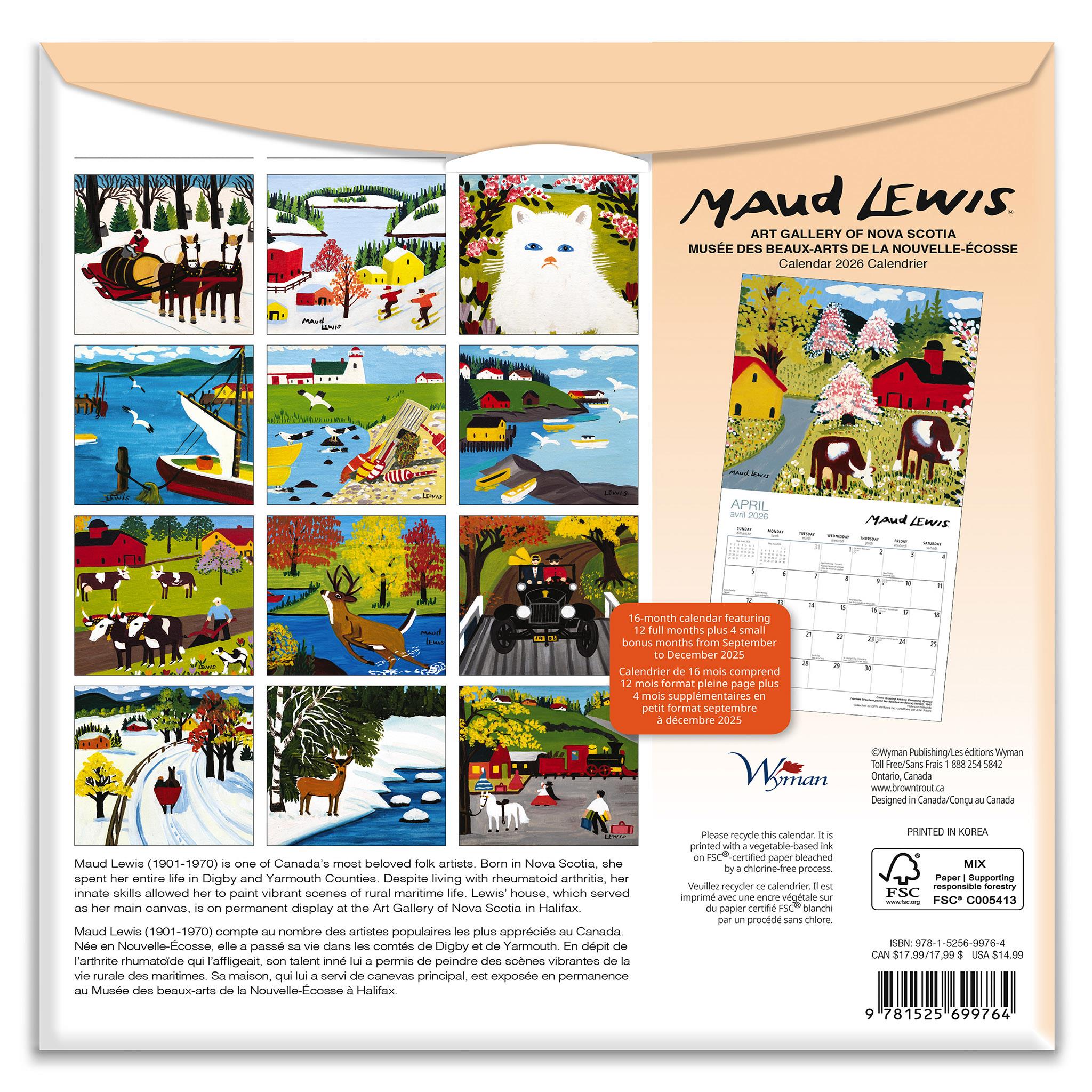 Maud Lewis Medium 2026 Mini Calendar
