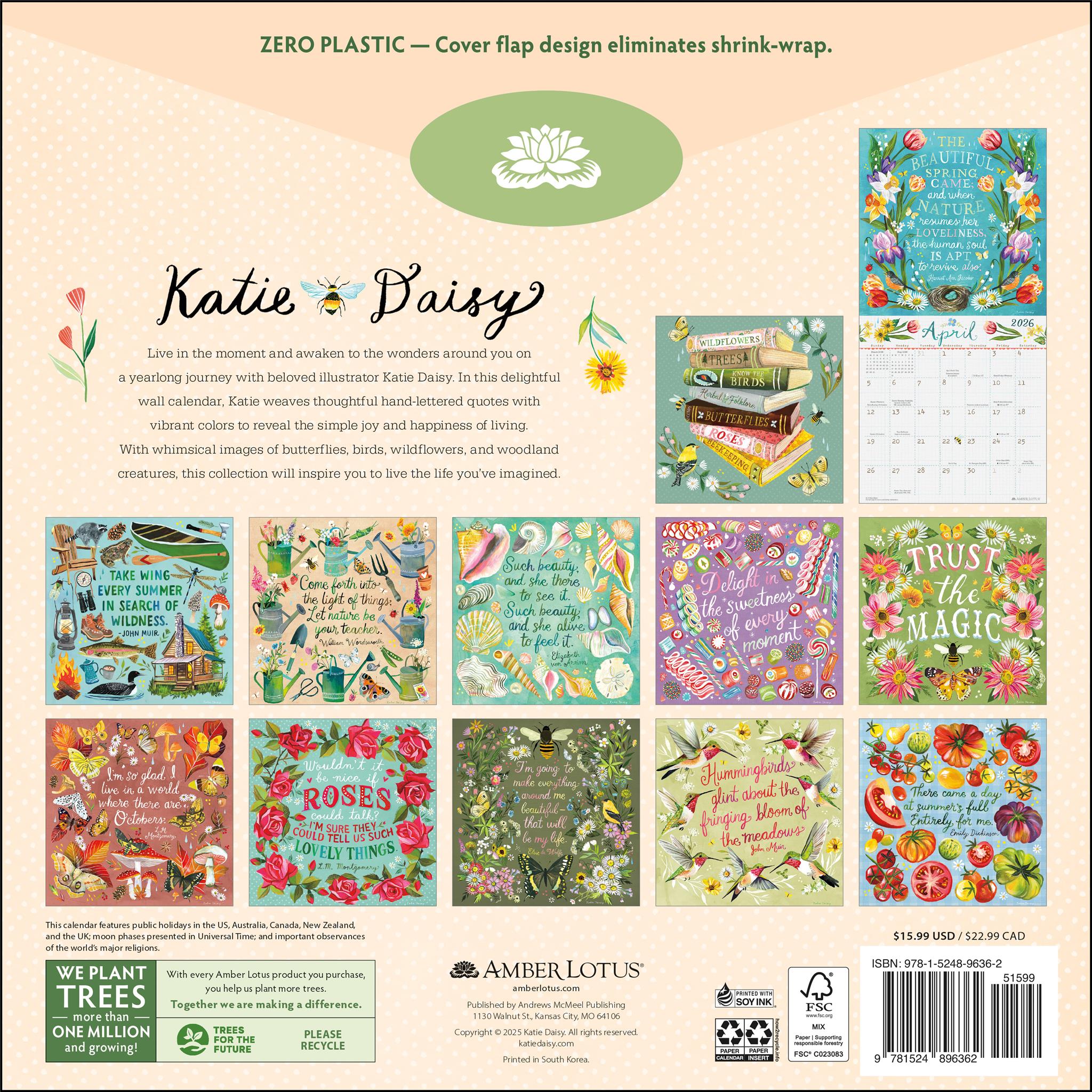Katie Daisy 2026 Wall Calendar - Online Only