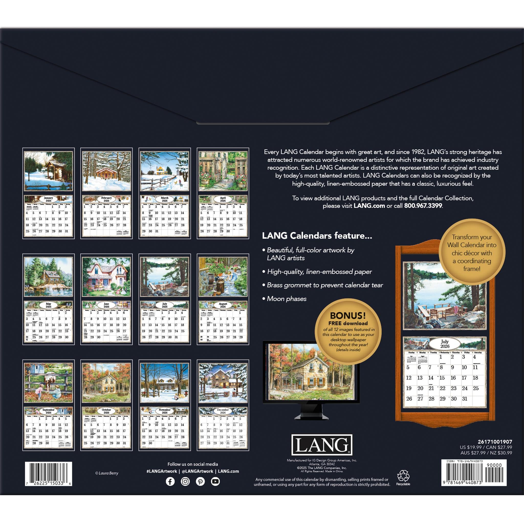 Country Welcome 2026 Deluxe Special Edition Wall Calendar with Print