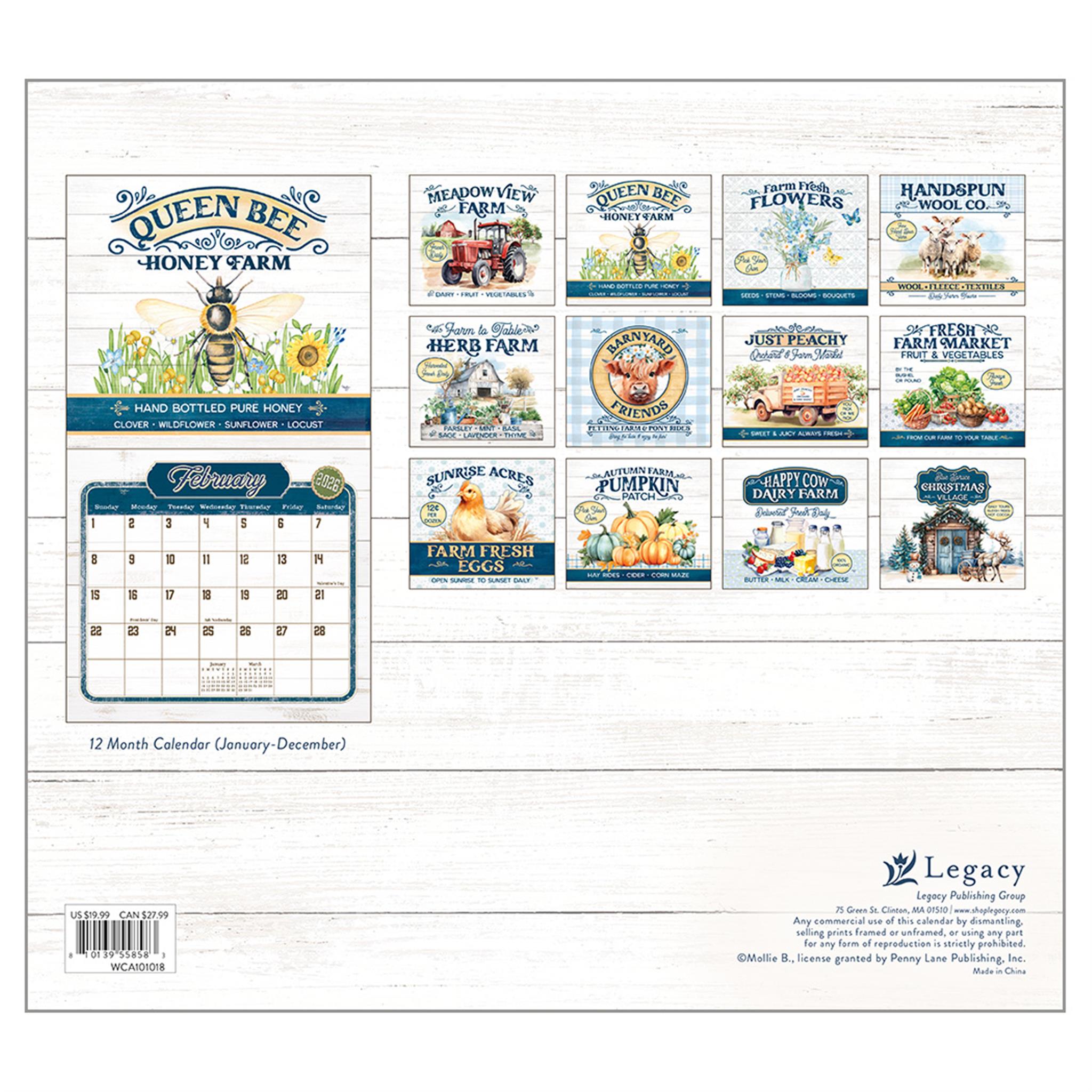 Farm To Table 2026 Deluxe Wall Calendar