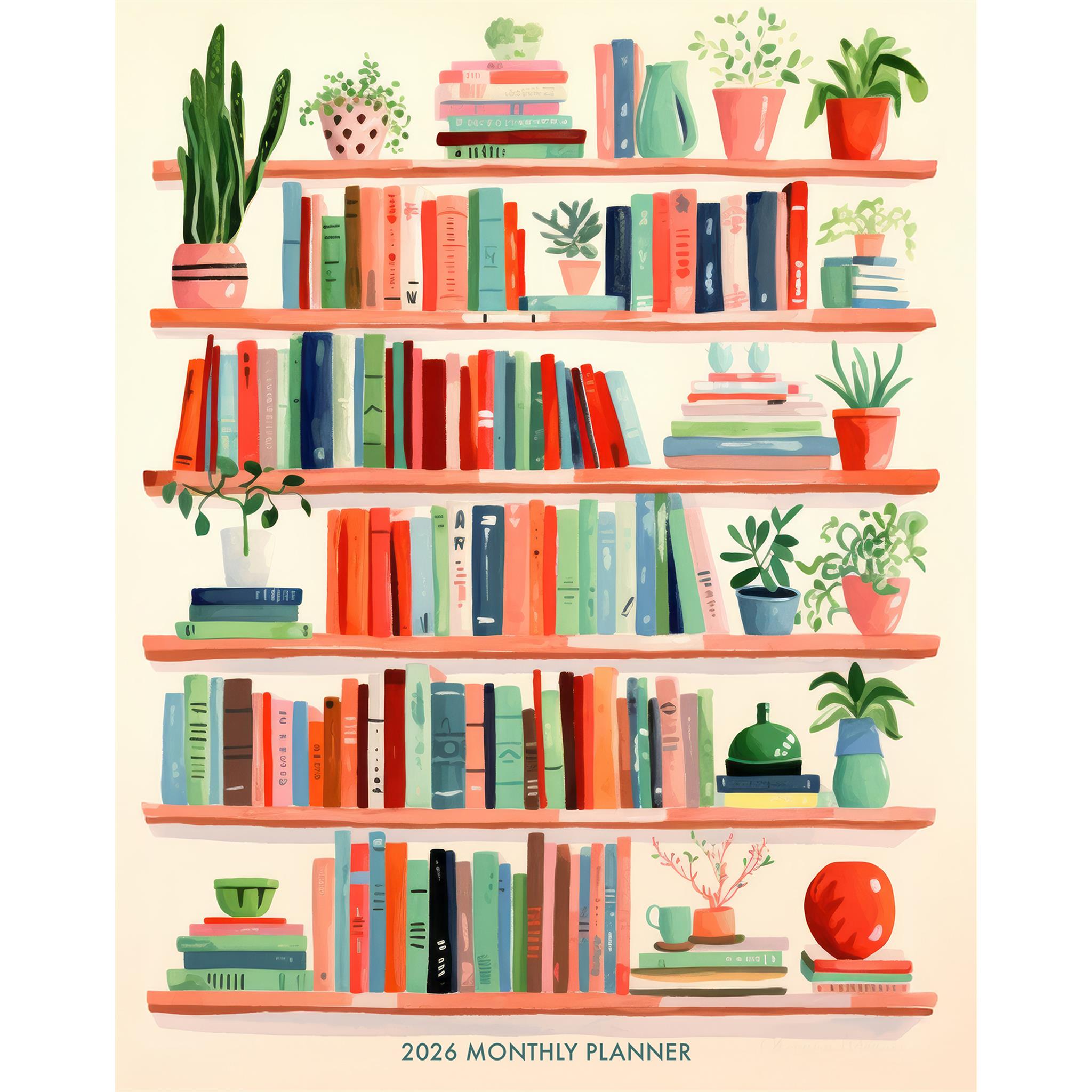 Boho Books 2026 Monthly Planner Calendar