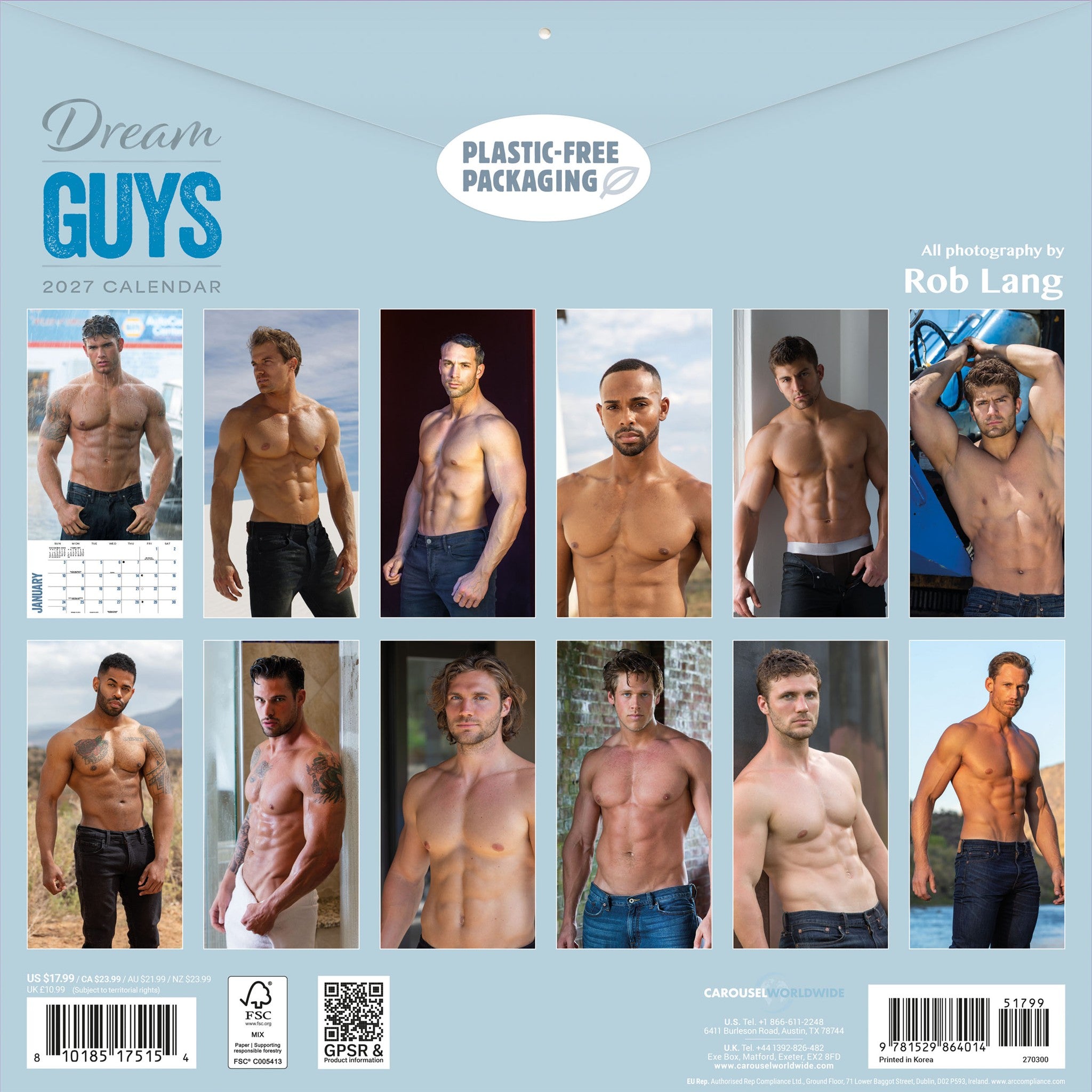 Dream Guys 2027 Wall Calendar