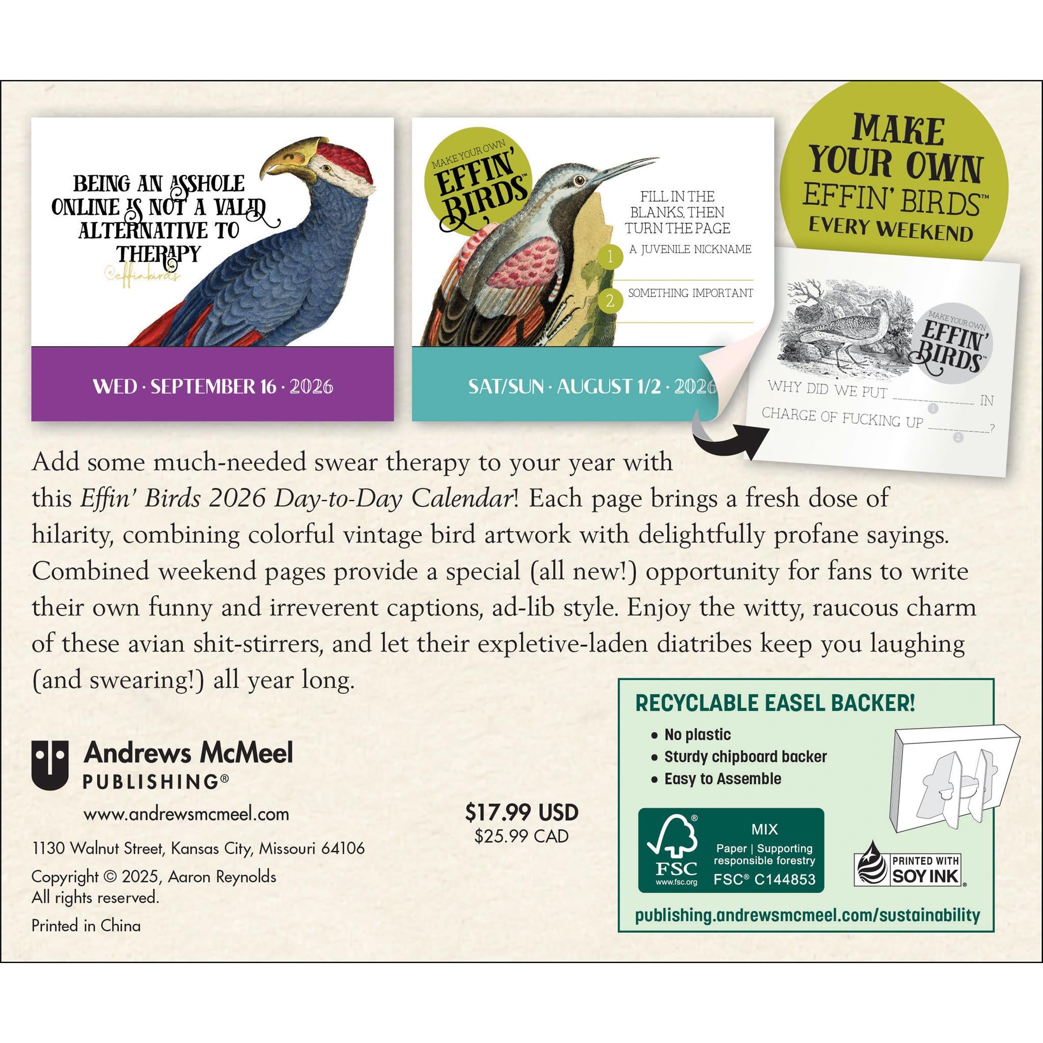 Effin' Birds 2026 Box Calendar