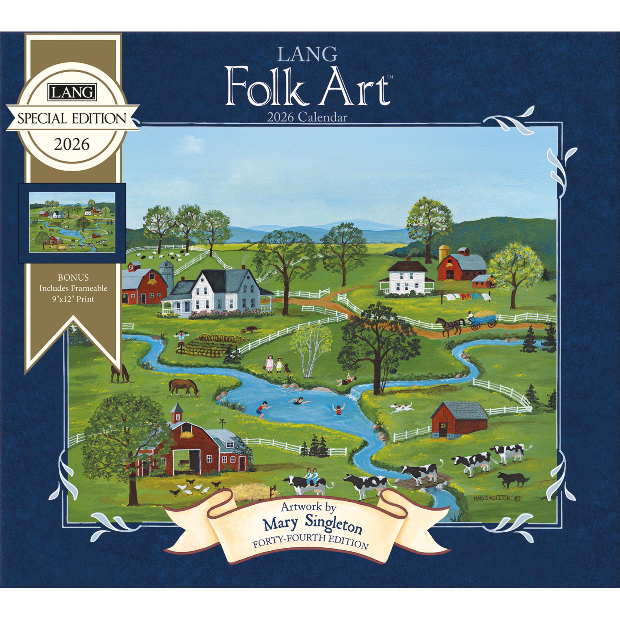 Lang Folk Art 2026 Special Edition Wall Calendar with Print