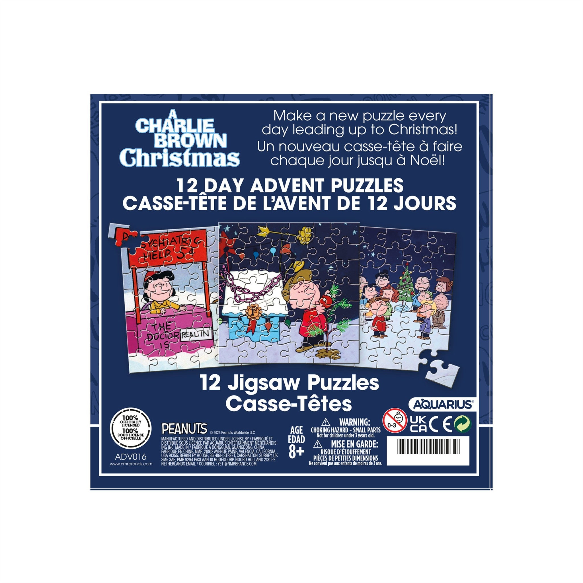 Peanuts Charlie Brown Advent Calendar 12 Mini 42 Piece Puzzles