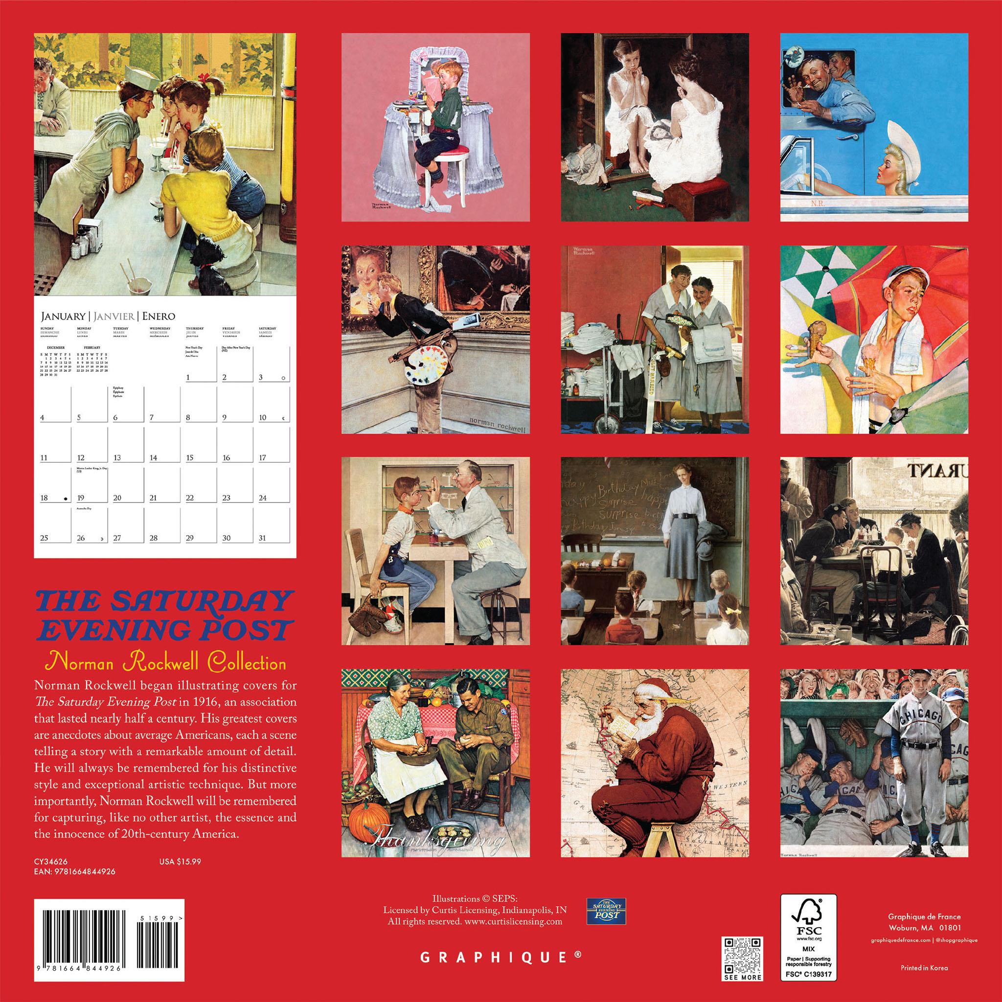 Saturday Evening Post 2026 Wall Calendar