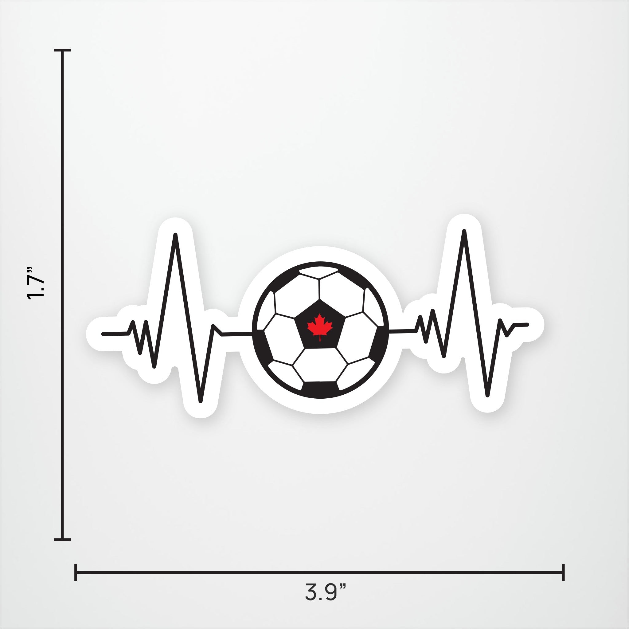 Soccer Ball Heartbeat Vinyl Sticker