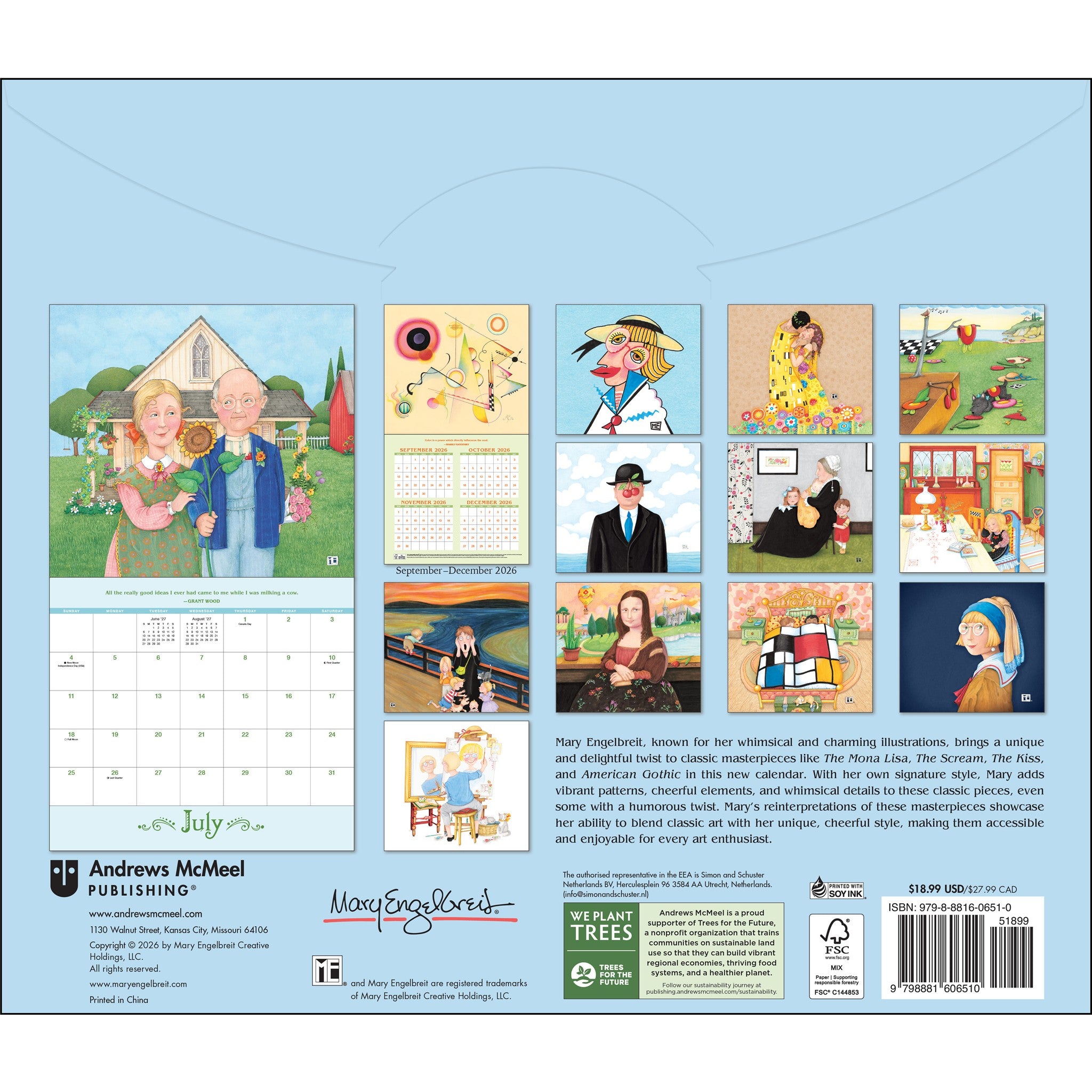Mary Engelbreit's ME and the Masterpieces 2027 Wall Calendar