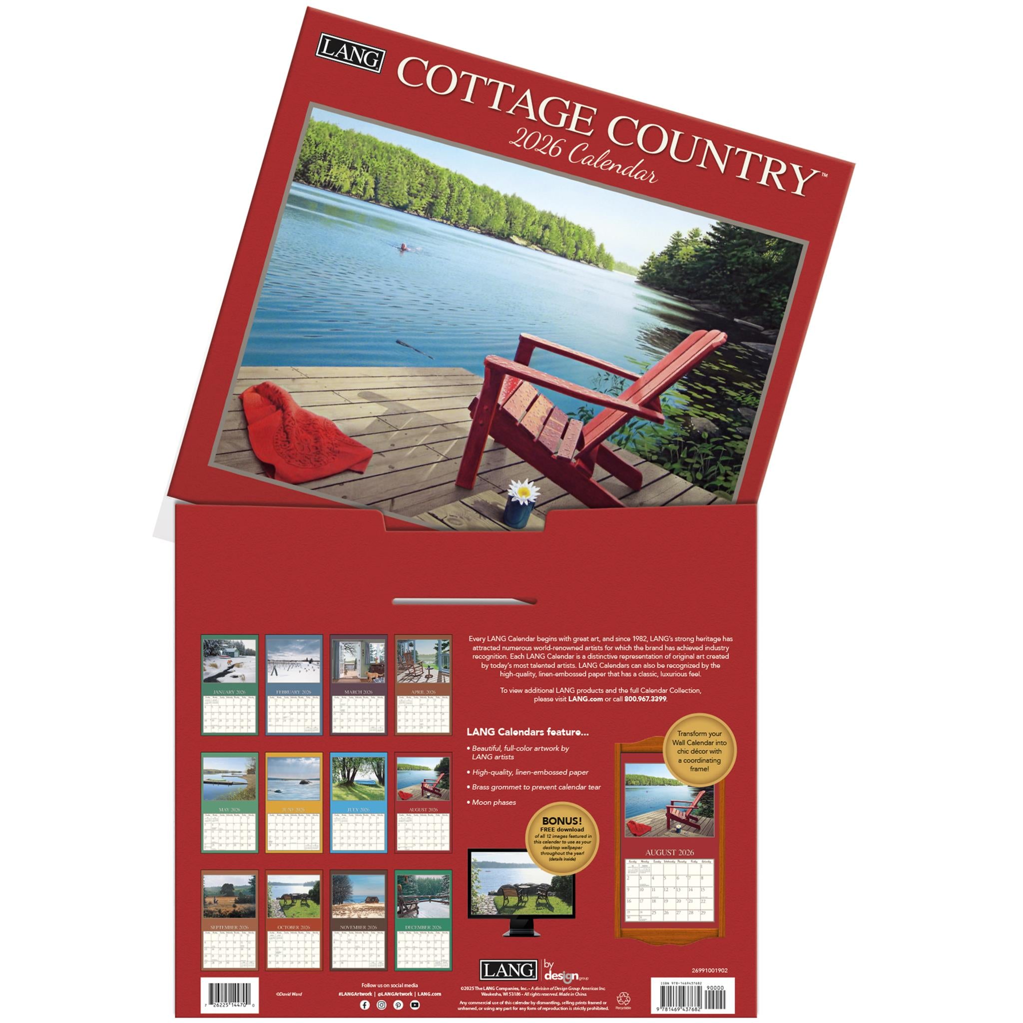 Cottage Country 2026 Deluxe Wall Calendar