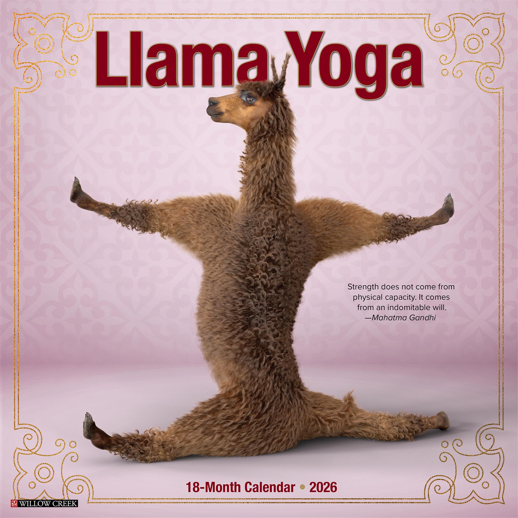 Llama Yoga 2026 Wall Calendar
