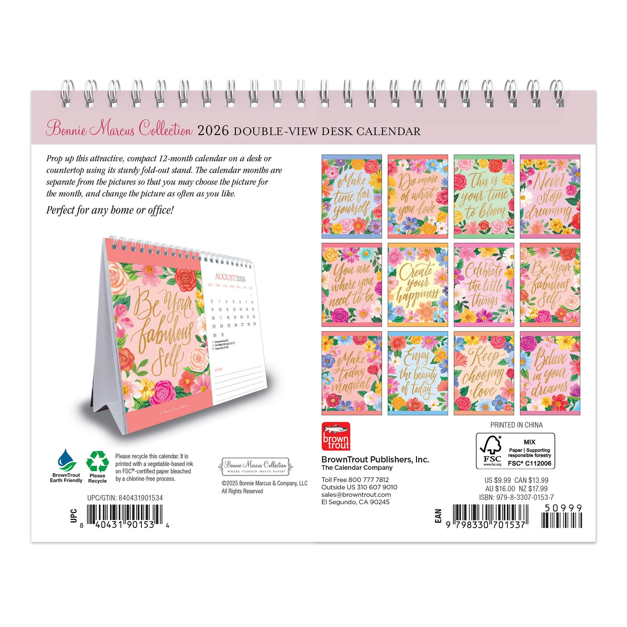 Bonnie Marcus 2026 Double View Easel Calendar - Online Only