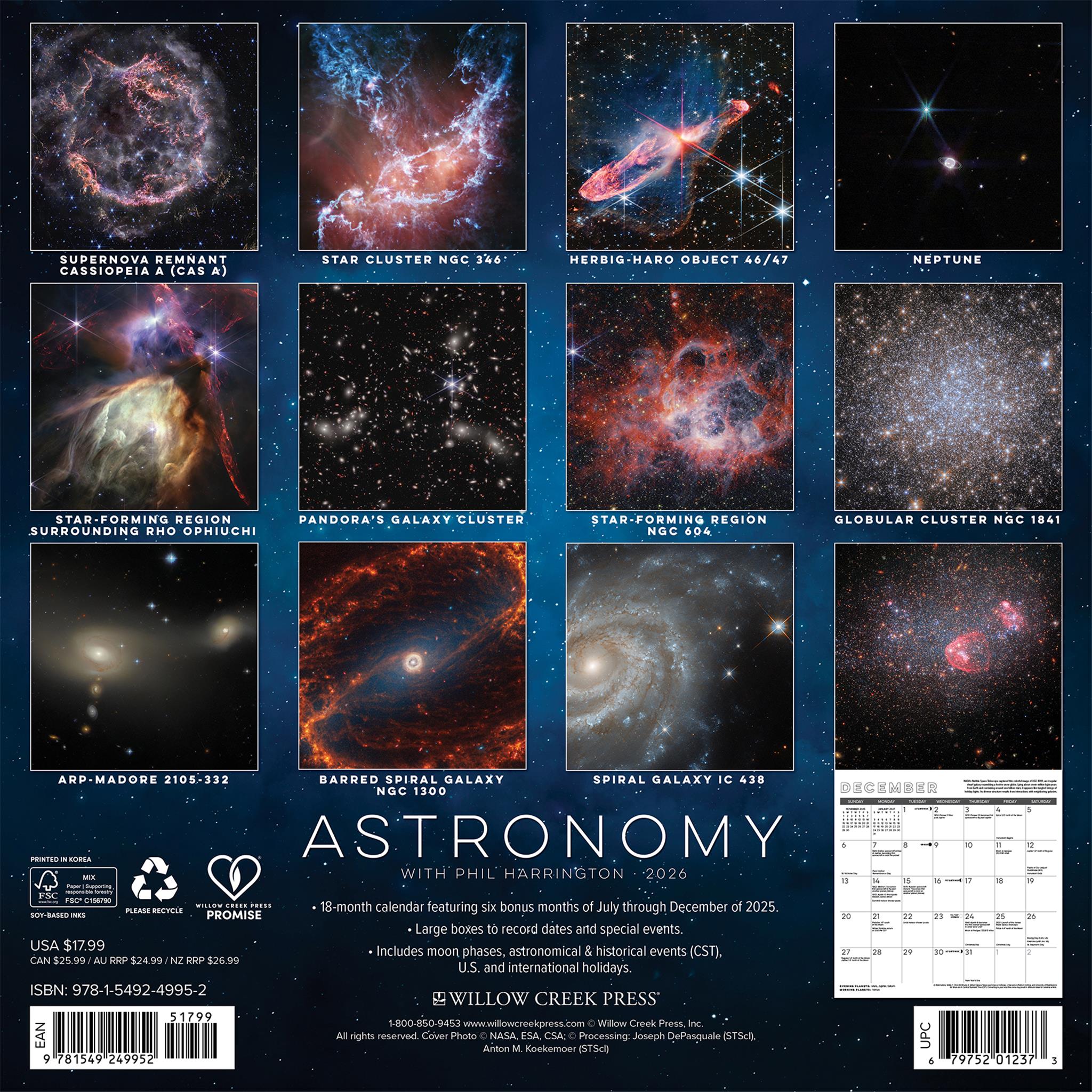Astronomy 2026 Wall Calendar