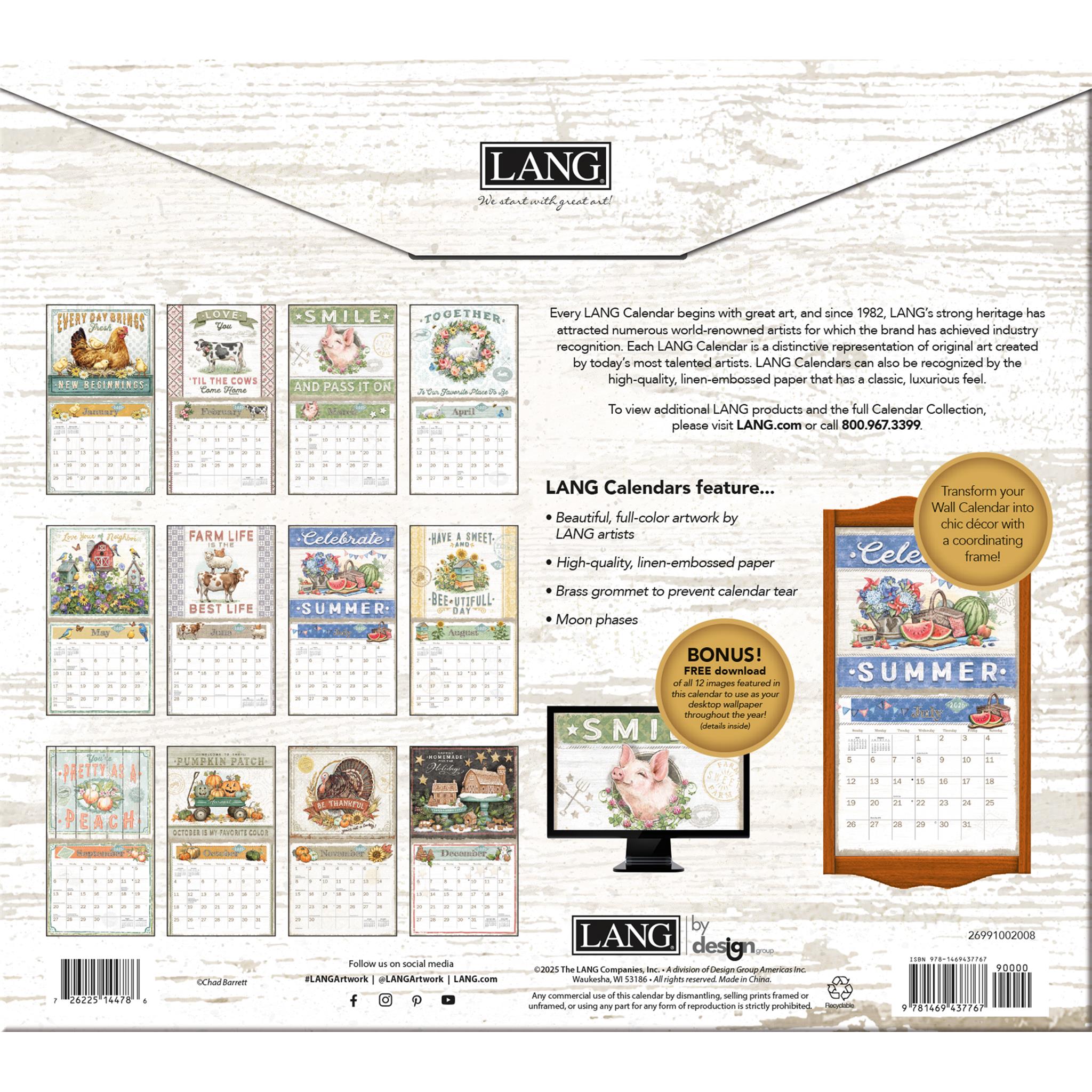 Farmhouse 2026 Deluxe Wall Calendar - Online Only