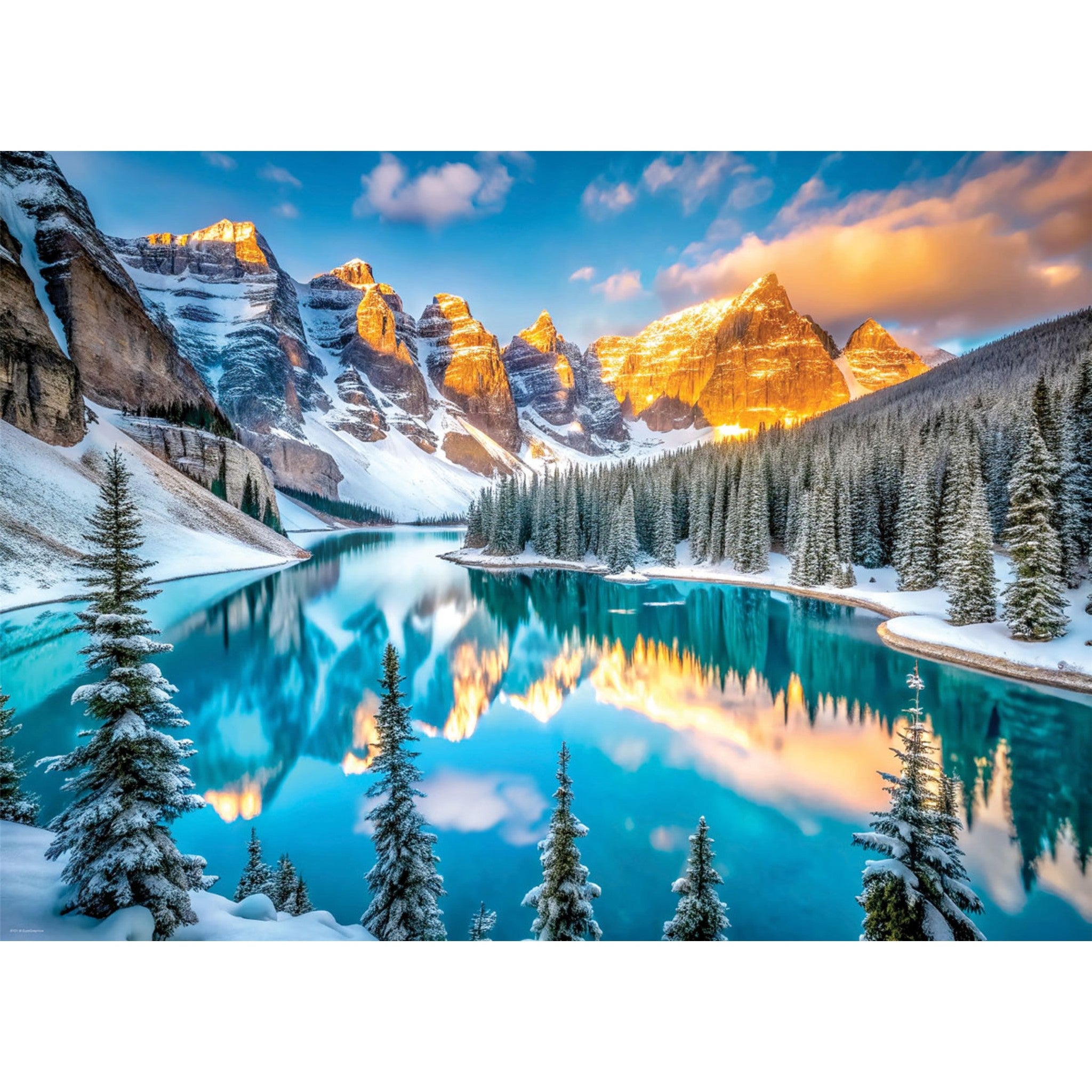 Lake Moraine in Winter 1000 Piece Puzzle