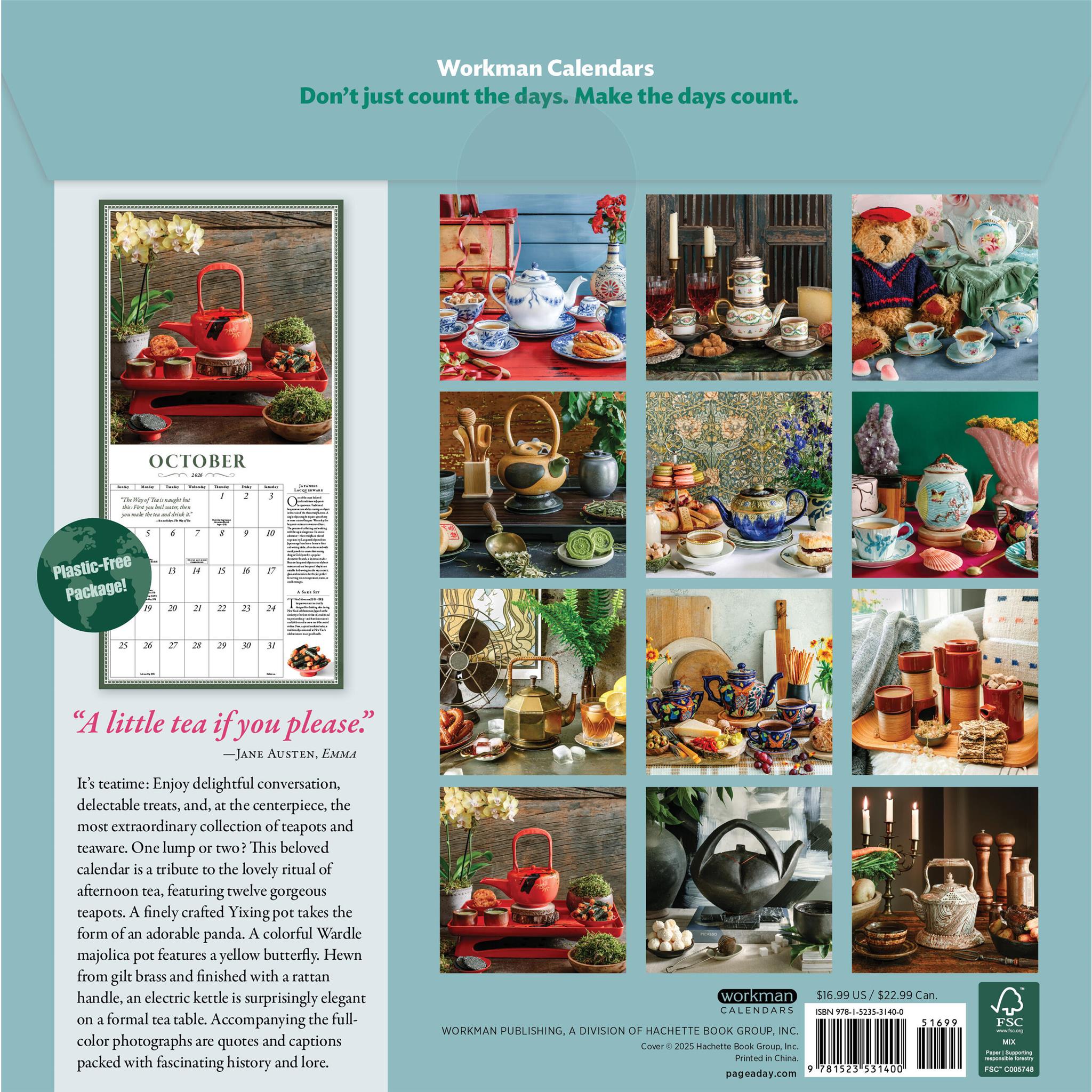 Collectible Teapot 2026 Wall Calendar - Calendar Club Canada