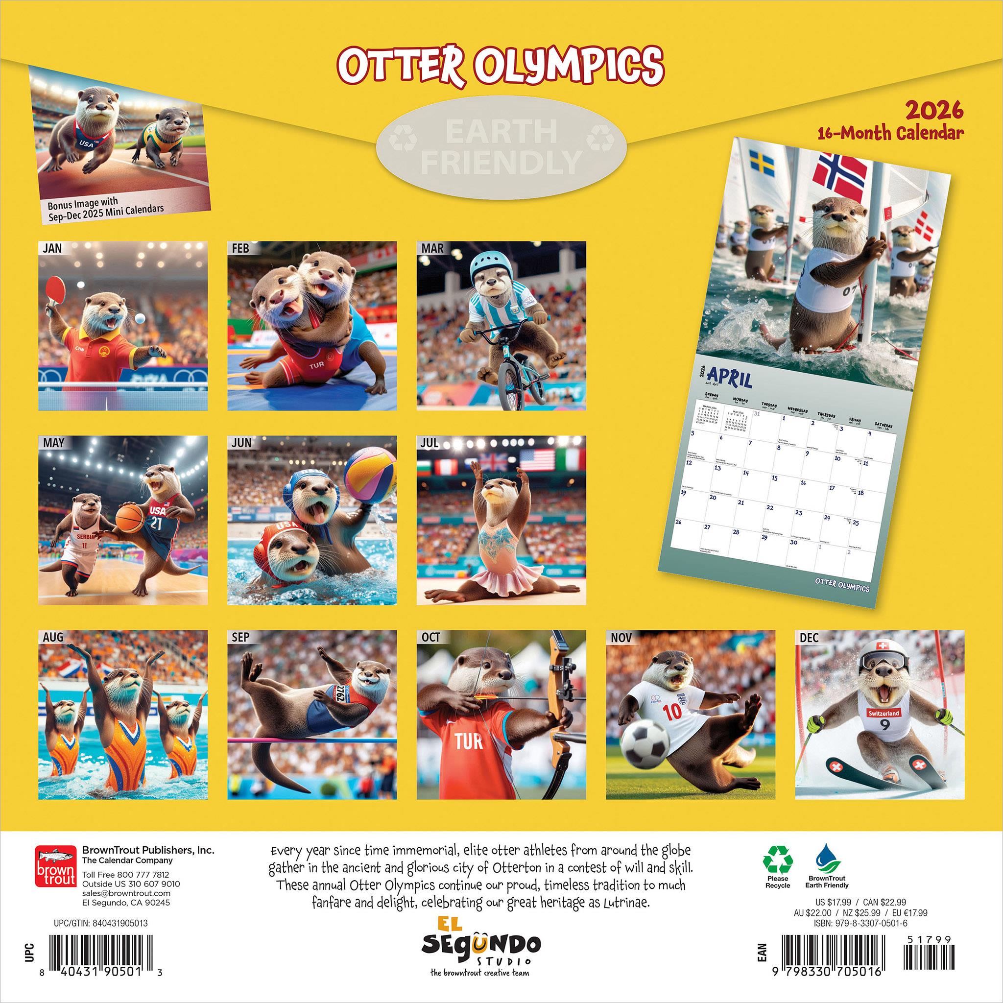 Otter Olympics 2026 Wall Calendar - Online Only