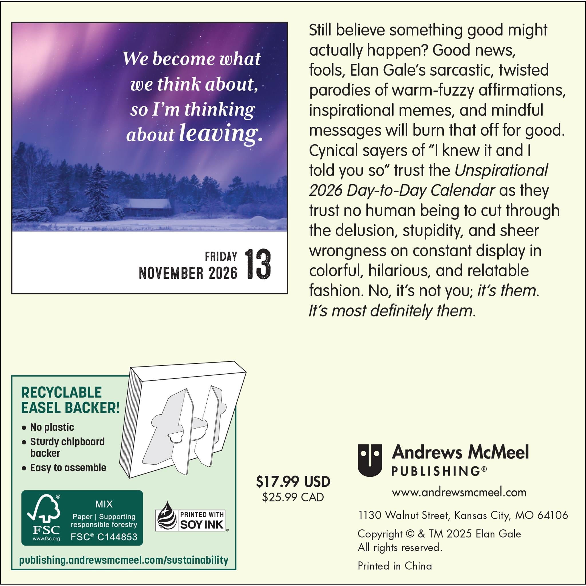 Unspirational 2026 Box Calendar - Online Only