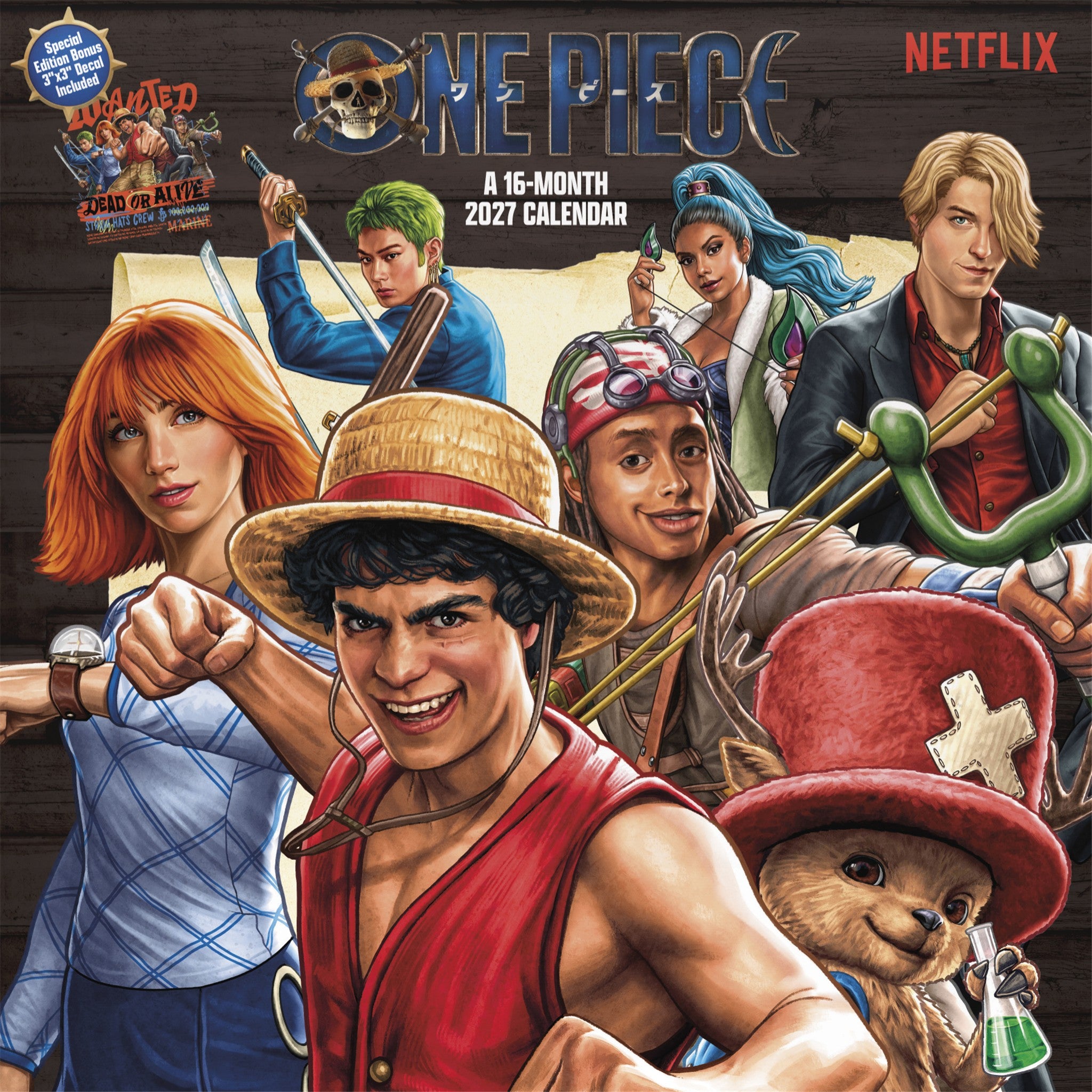 One Piece Season 2 Exclusive with Decal 2027 Wall Calendar
