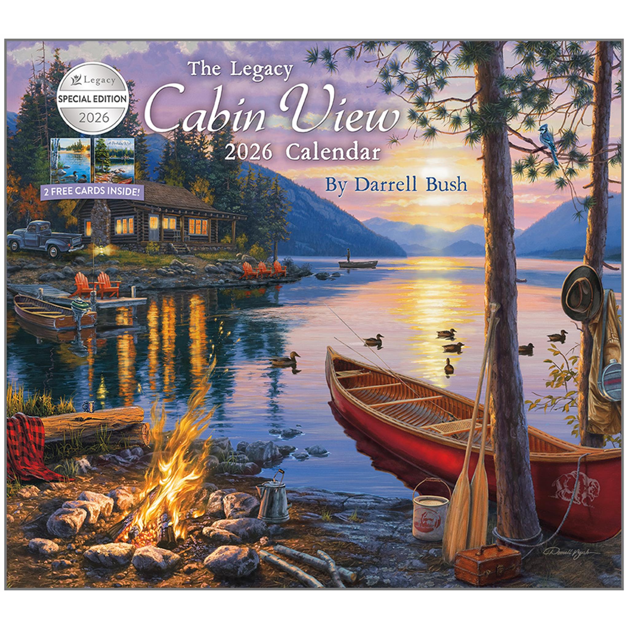 Cabin View 2026 Deluxe Special Edition Wall Calendar with Cards