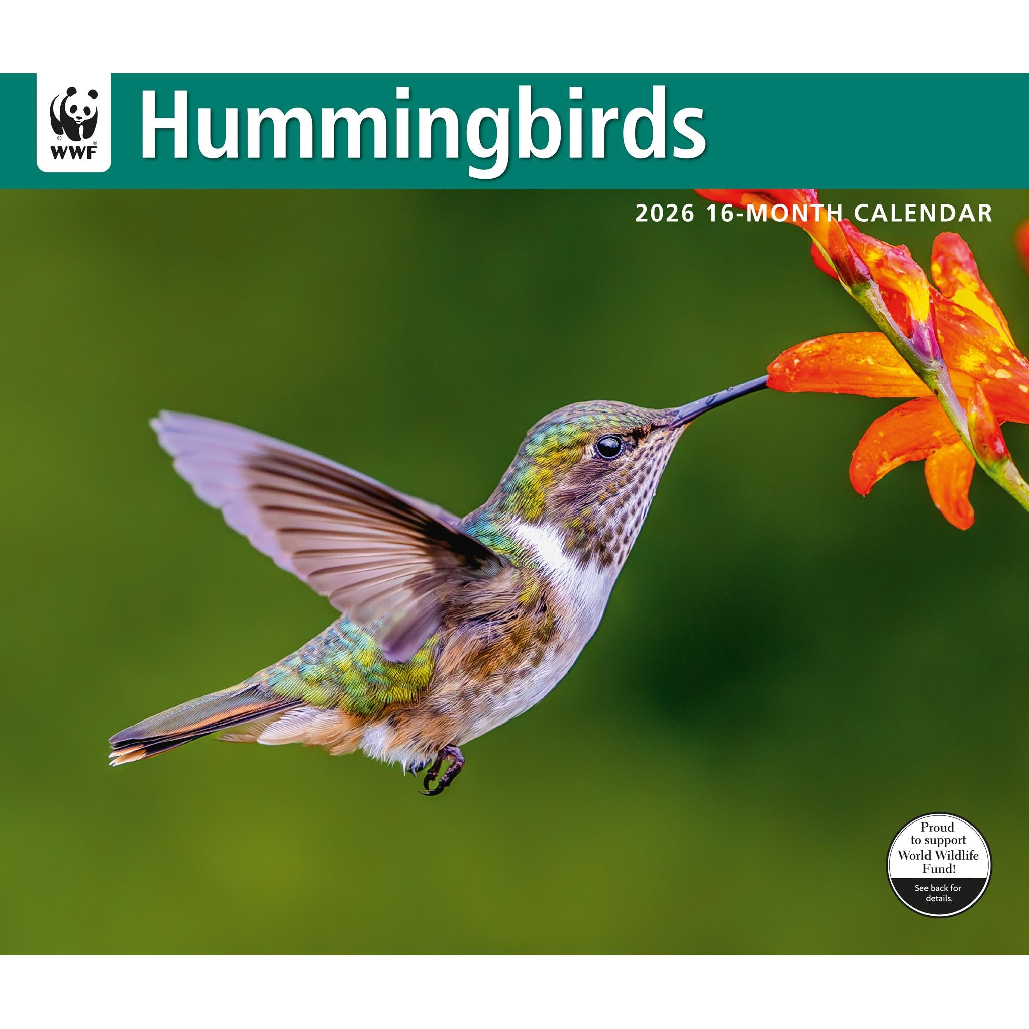 World Wildlife Fund Hummingbirds 2026 Wall Calendar
