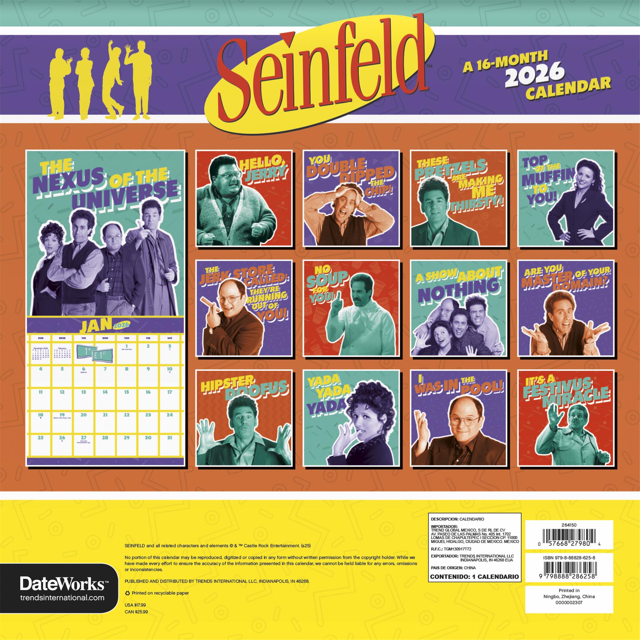 Seinfeld 2026 Wall Calendar