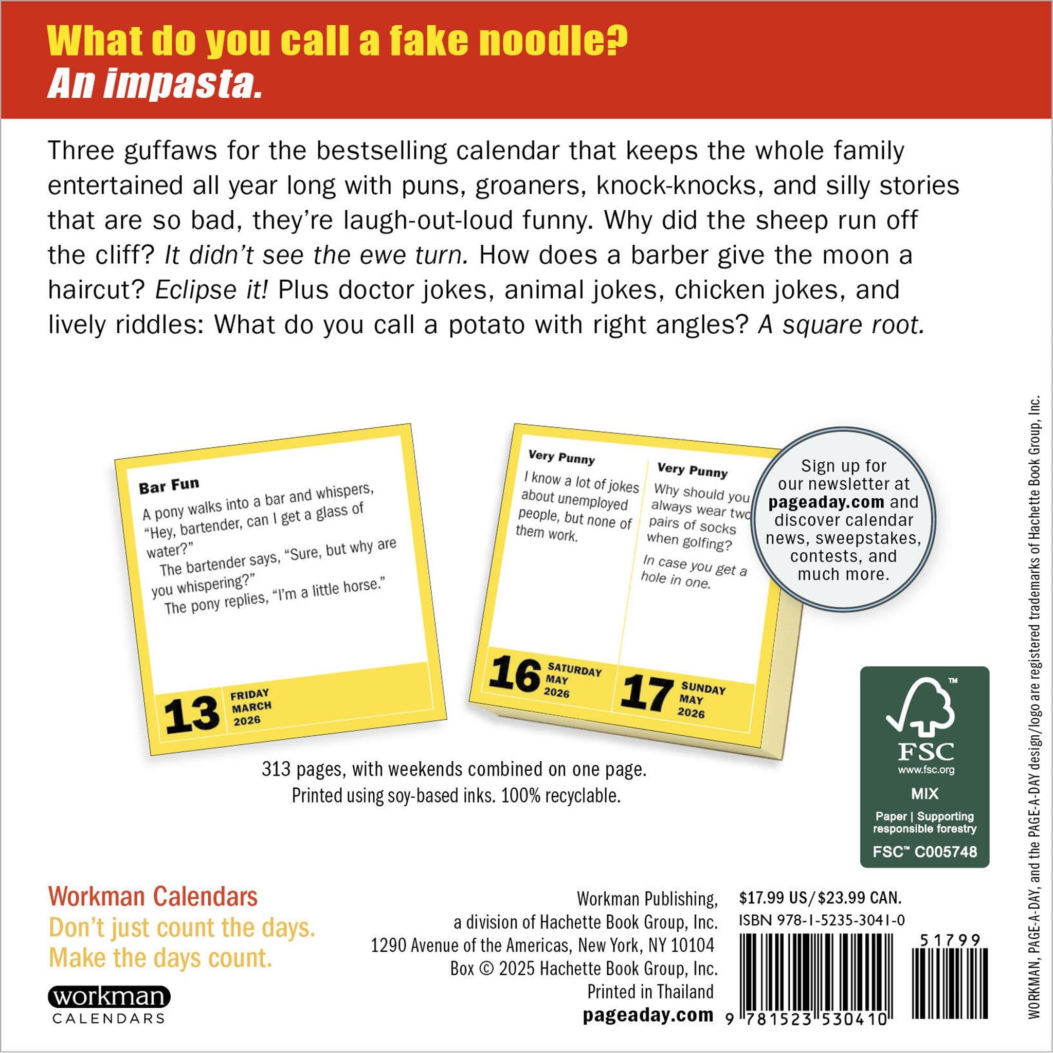 Bad Jokes And Punderful Puns 2026 Box Calendar