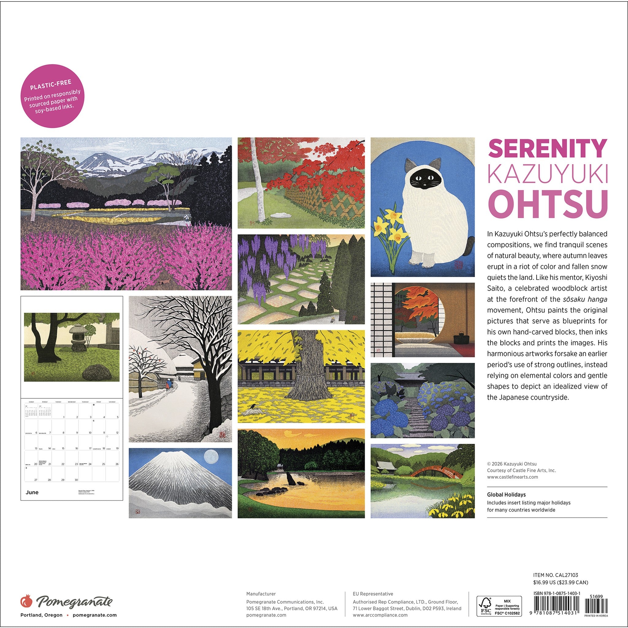 Serenity Kazuyuki Ohtsu 2027 Wall Calendar