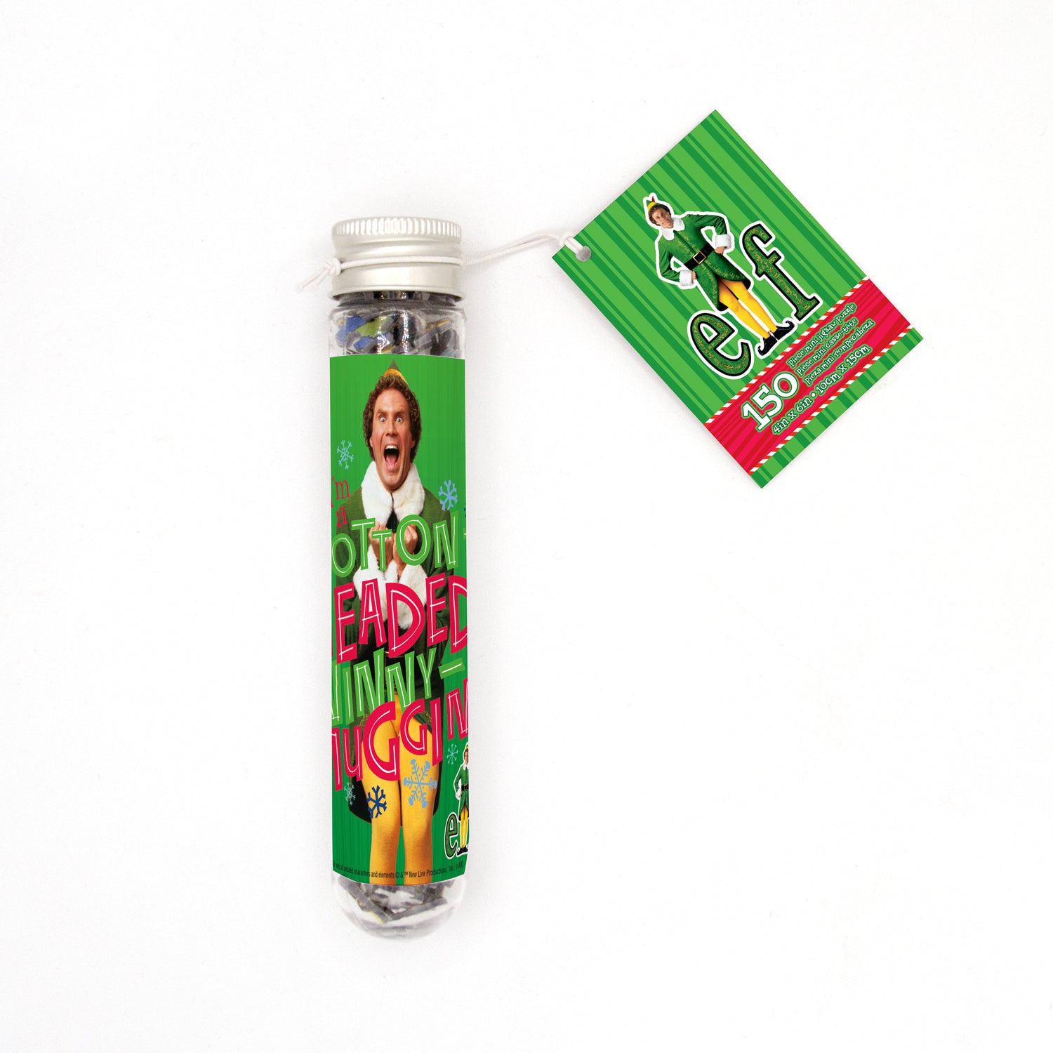 A packaged jigsaw puzzle featuring an image of the character Elf on the packaging, with the product name 'Elf Micro 150 Piece Puzzle' visible.