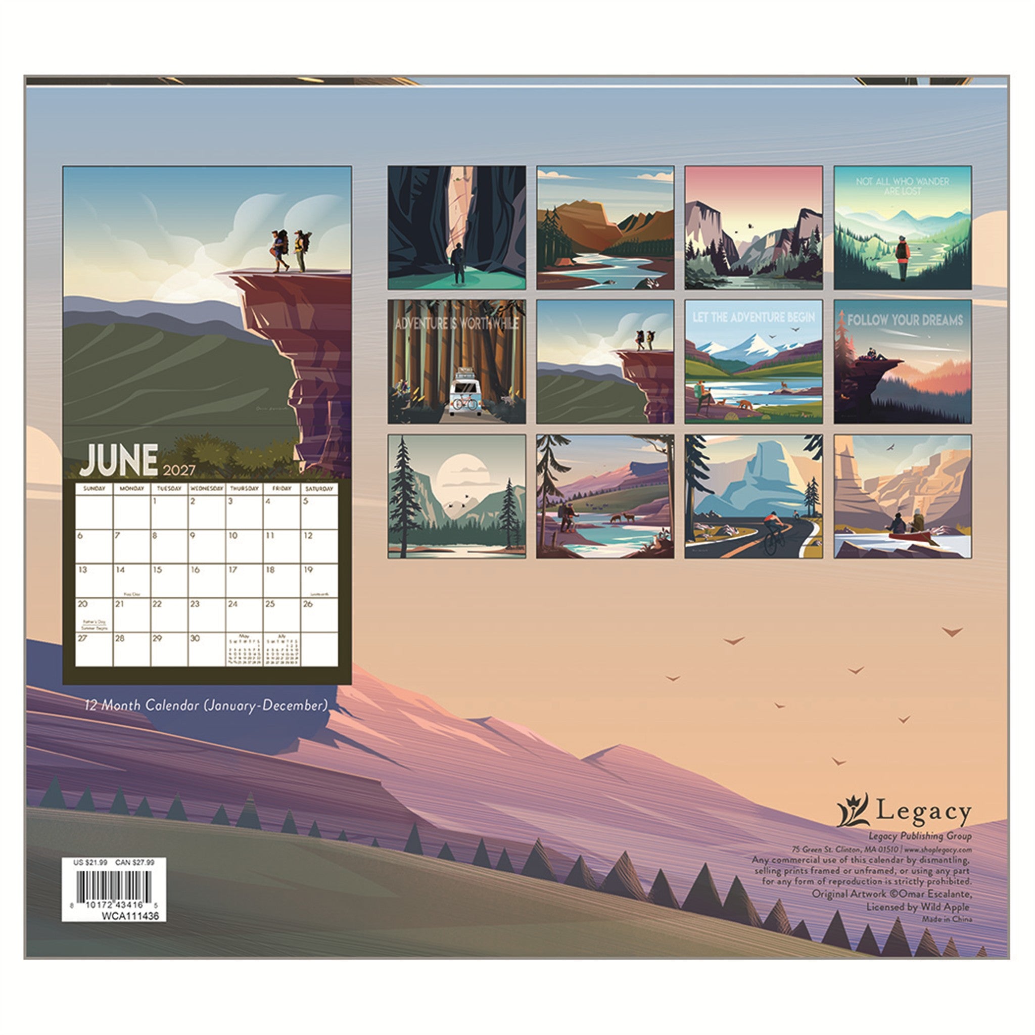 Adventure 2027 Wall Calendar