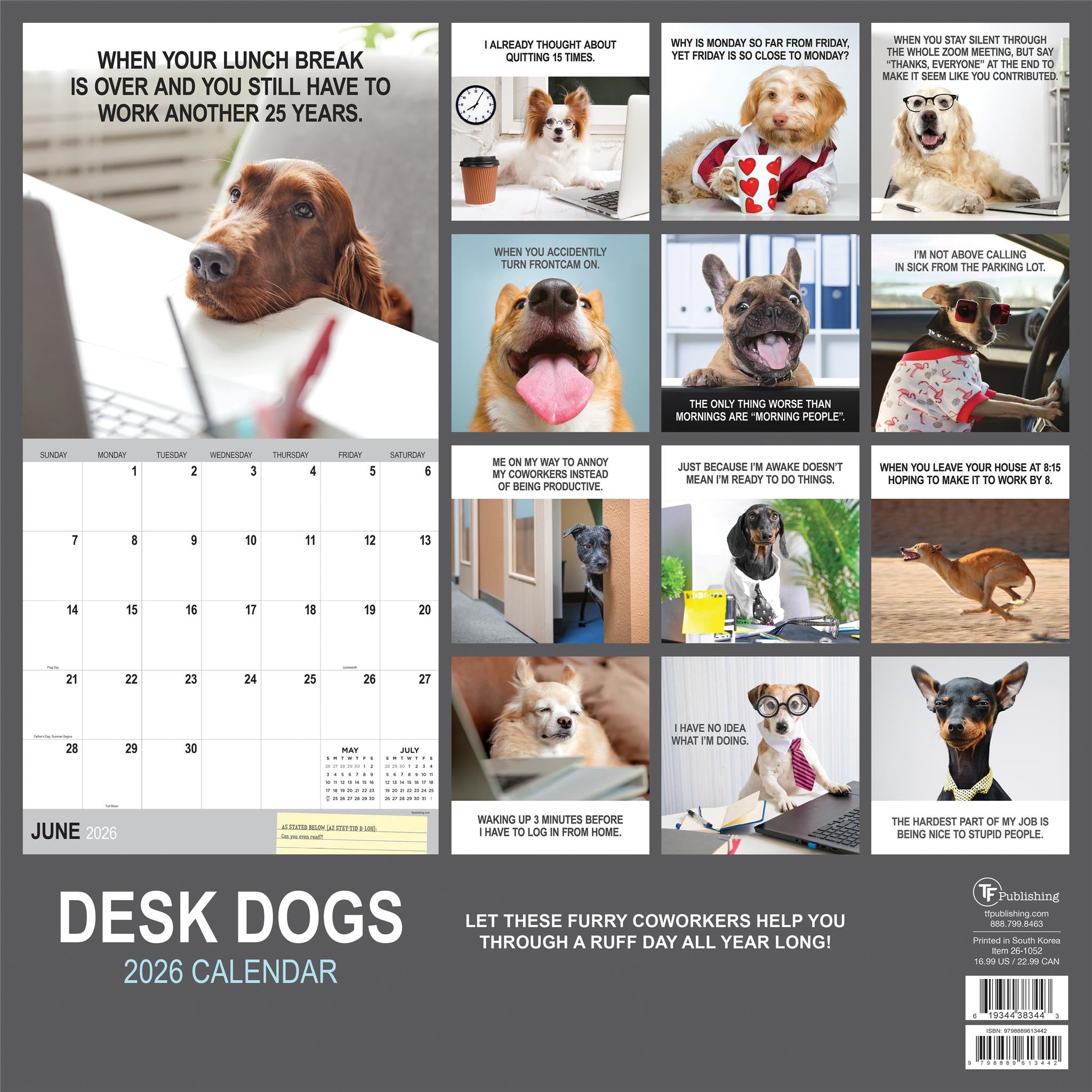 Desk Dogs 2026 Wall Calendar