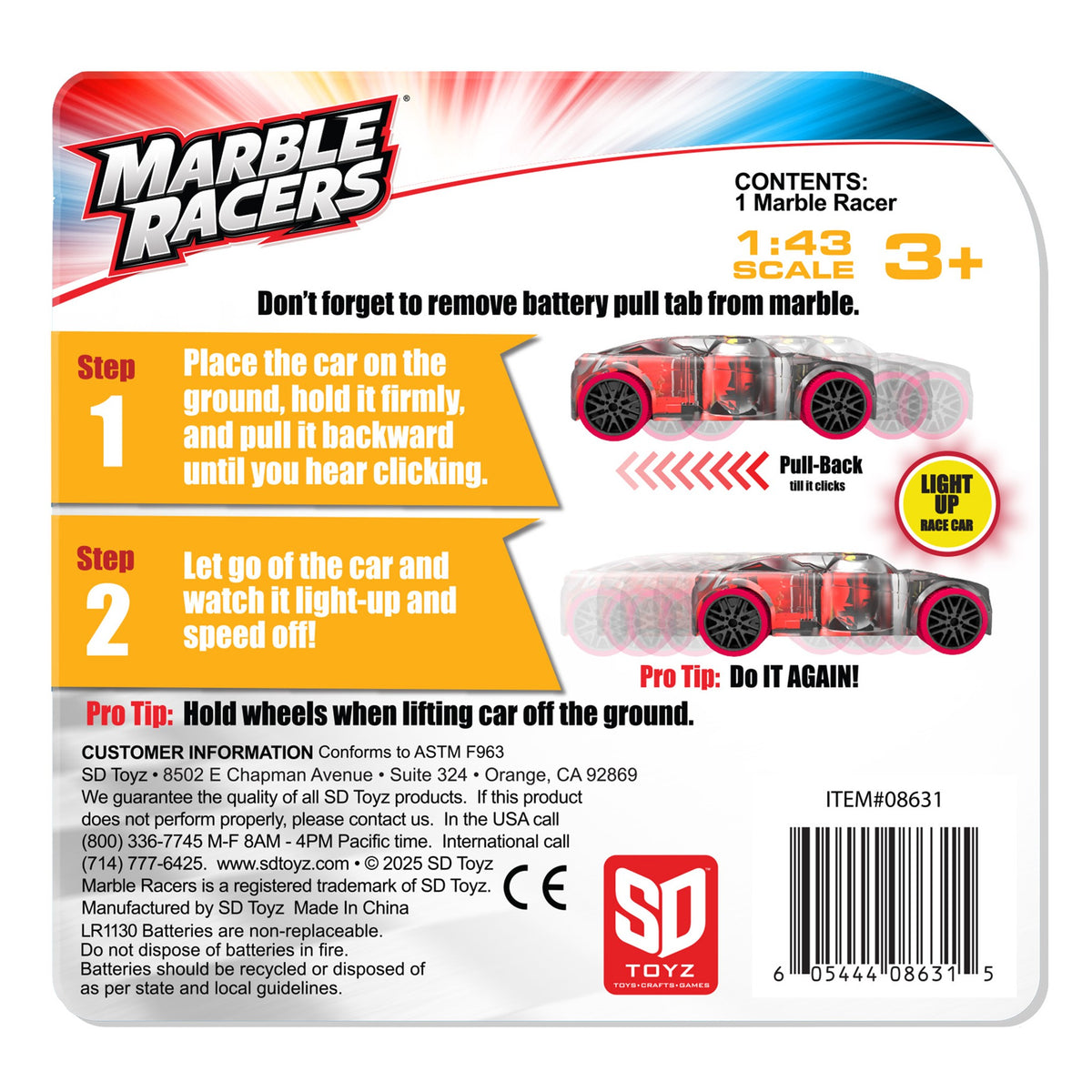 Red/Black Muscle Car Marble Racer