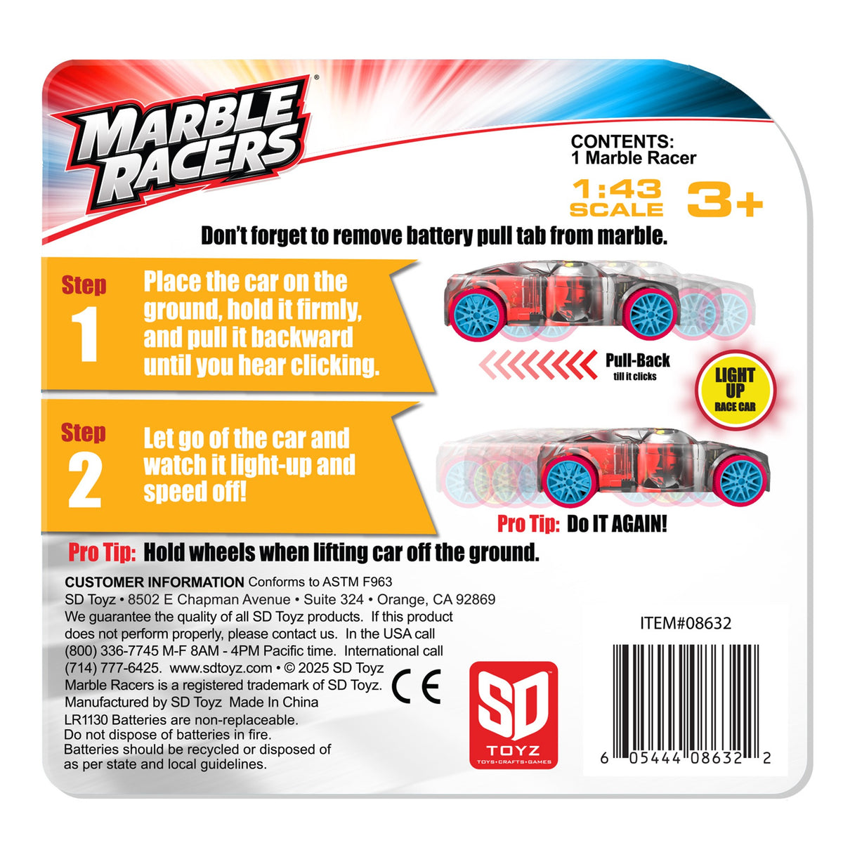Red/Blue Muscle Car Marble Racer