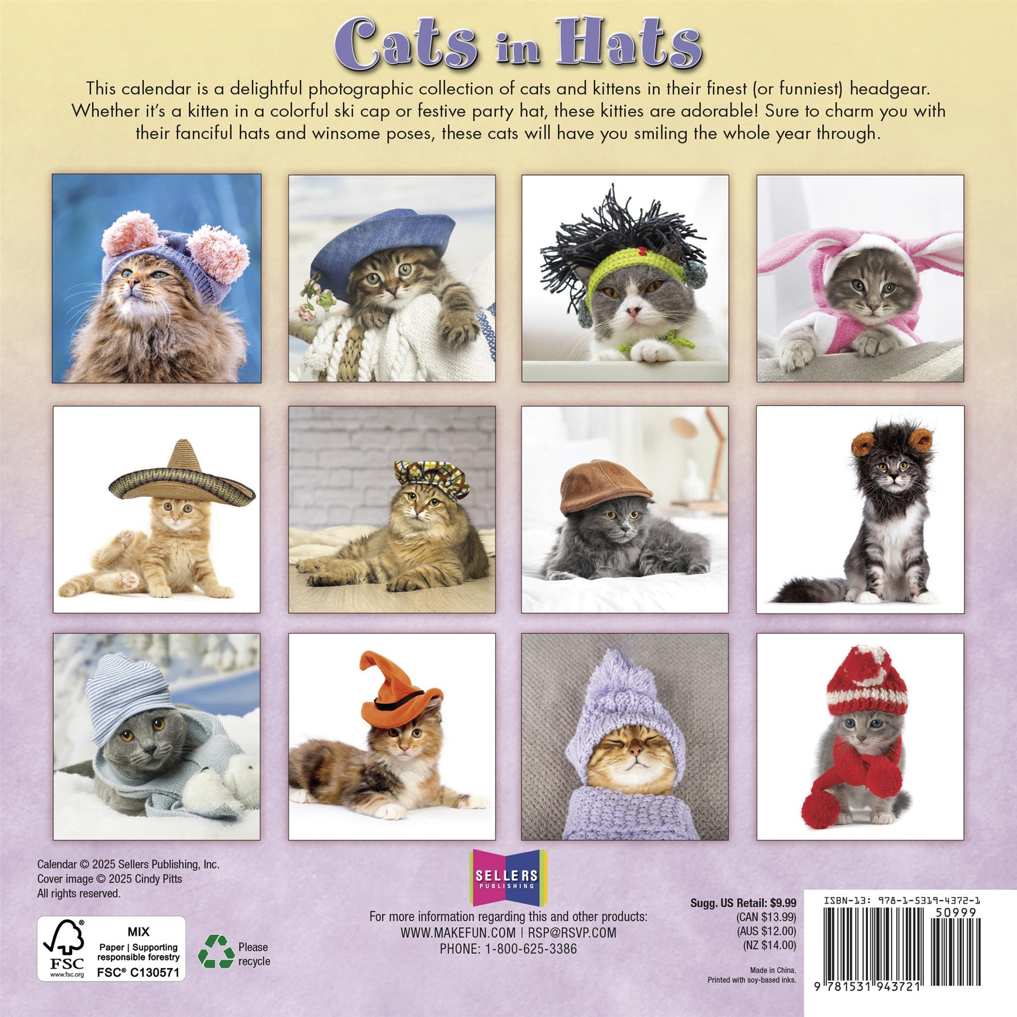 Cats In Hats 2026 Mini Calendar