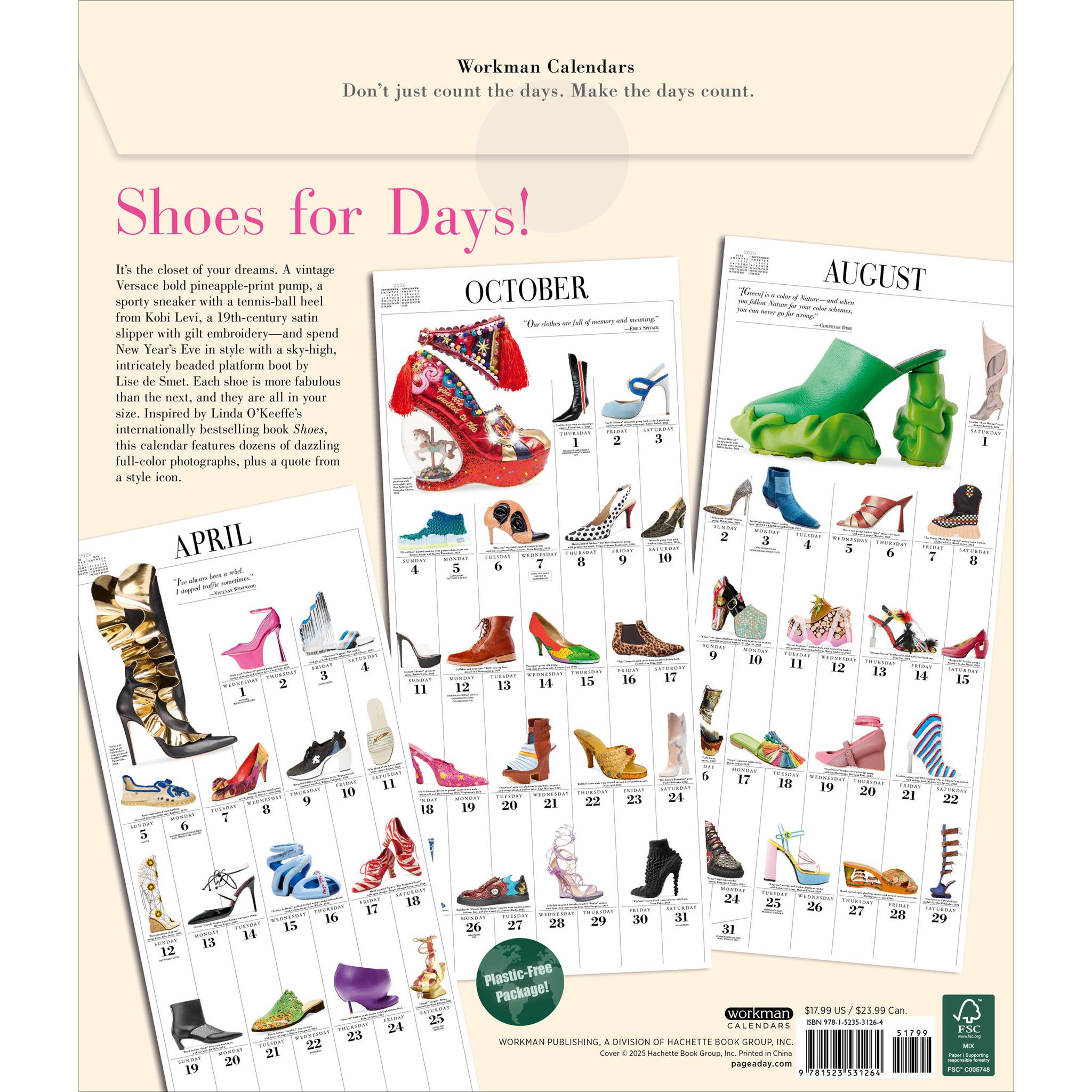 Shoes 365 2026 Wall Calendar