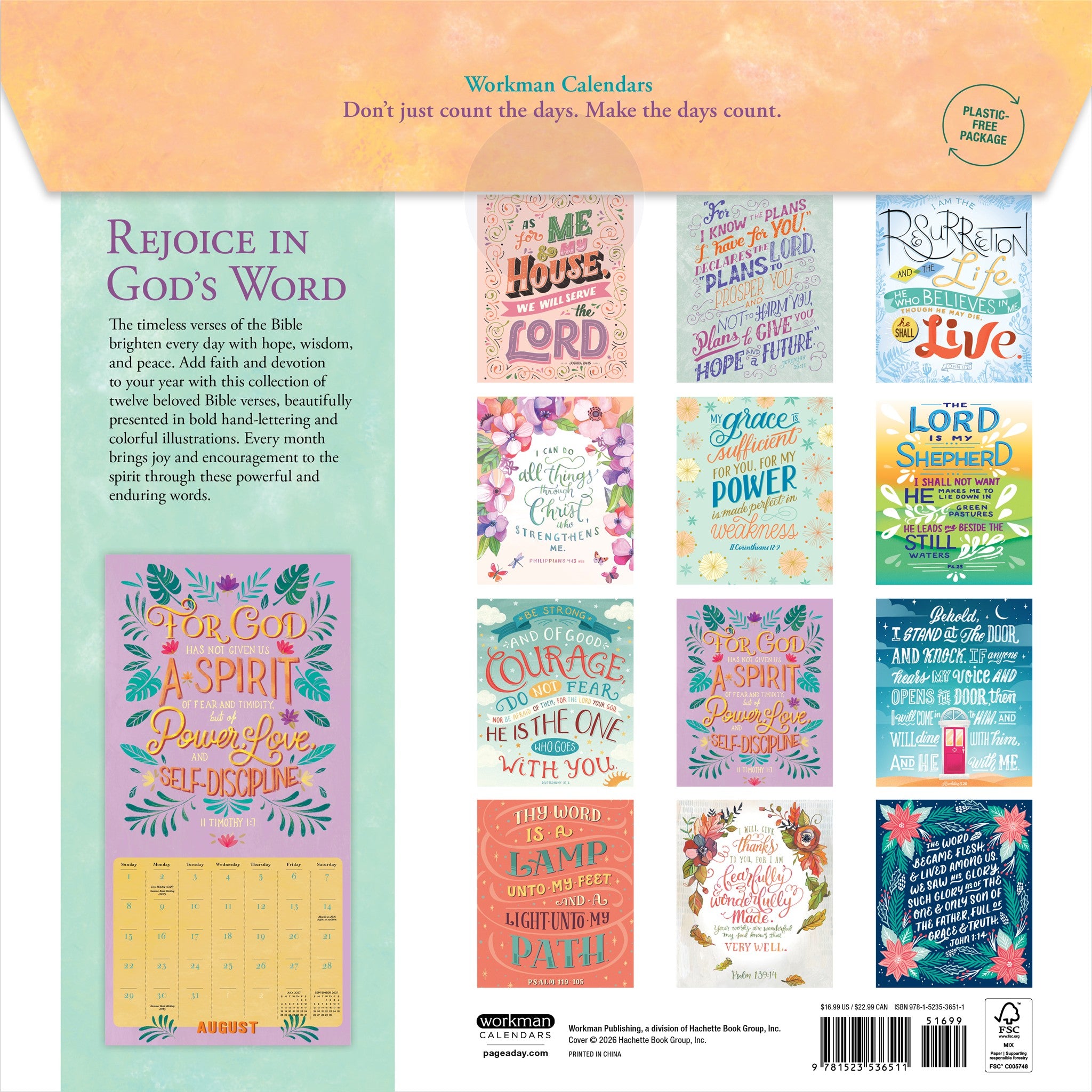 The Illustrated Bible Verses 2027 Wall Calendar